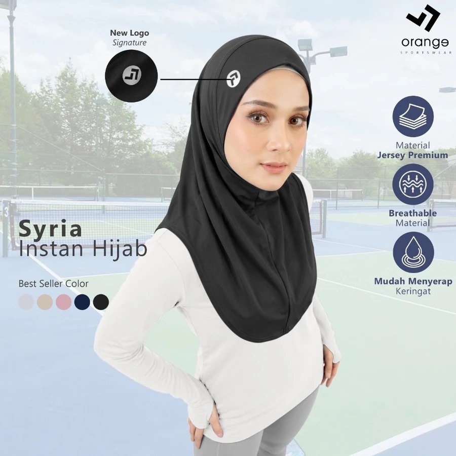 Bergo Sport Jersey Olahraga Syria Instan Hijab