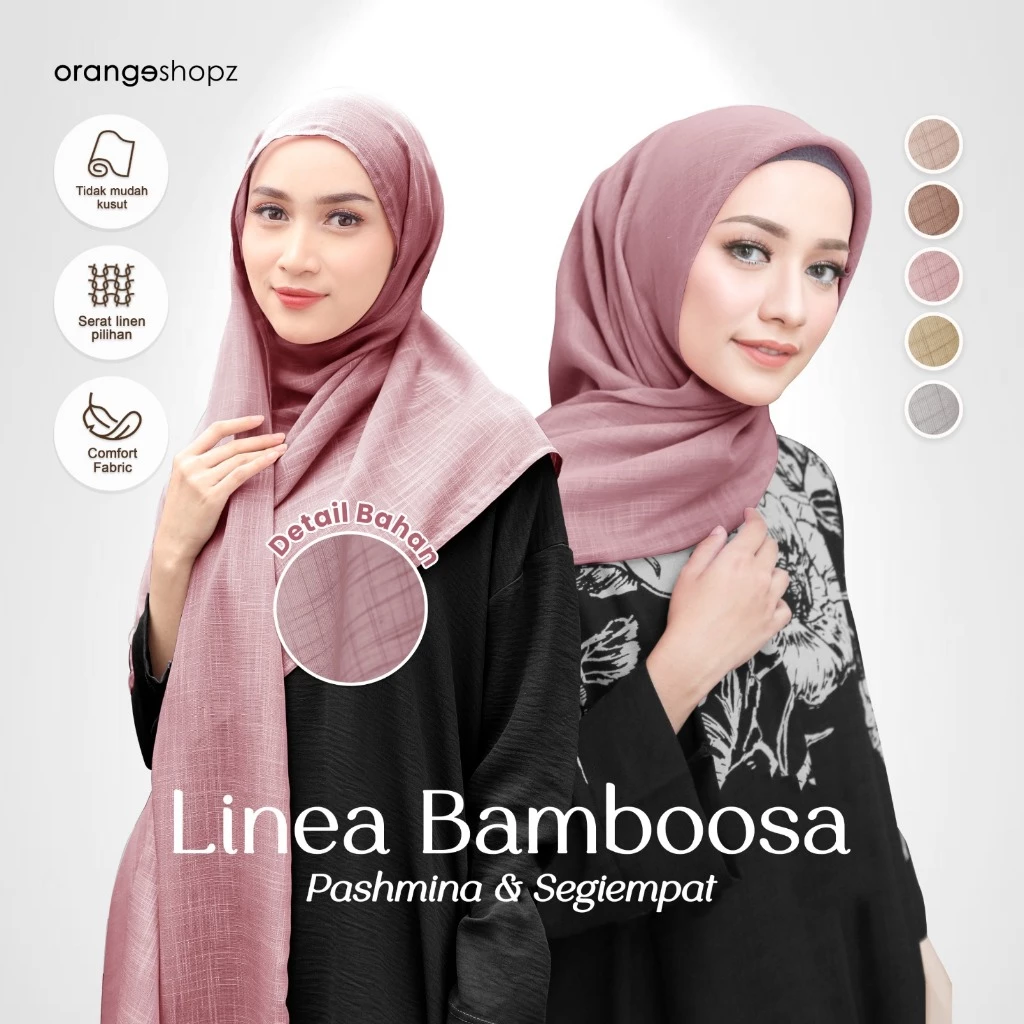 Hijab Segiempat Viscose Linen (Linea Bamboosa Daily Hijab)
