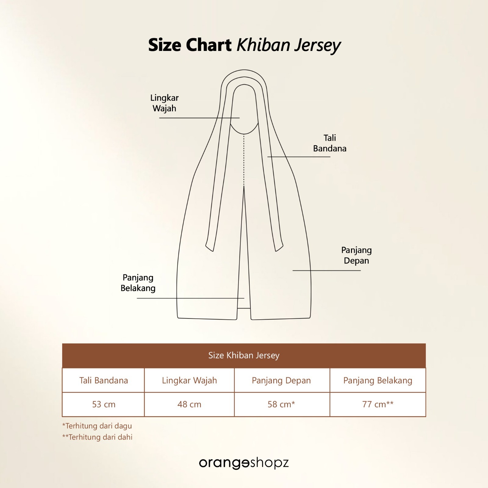 Orangeshopz - Khiban Instan Jersey Hijab Khimar Bandana Jersey Premium