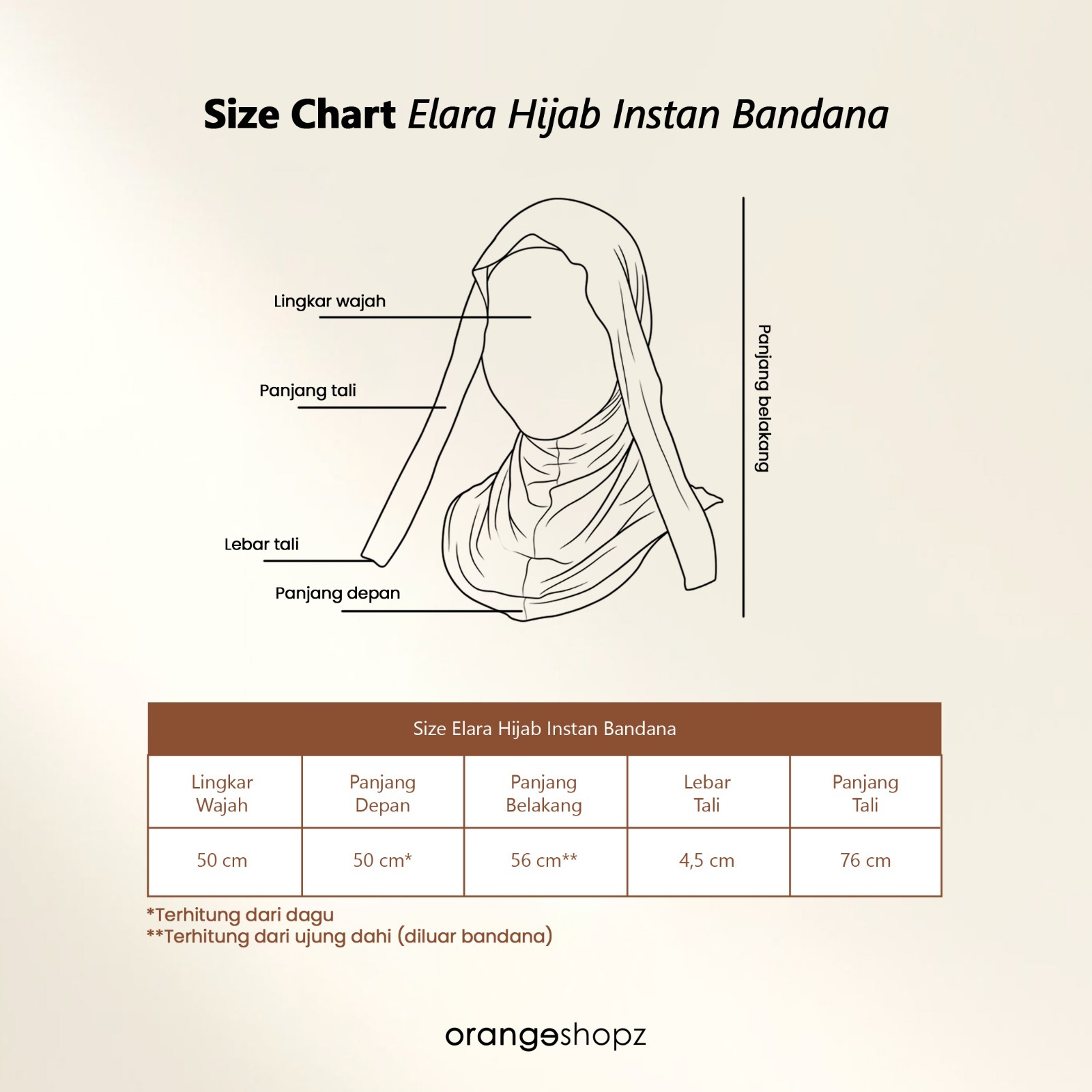 Orangeshopz - Elara Hijab Instan Tali Bandana Bergo Slip On Tie Rayon Tencel Premium