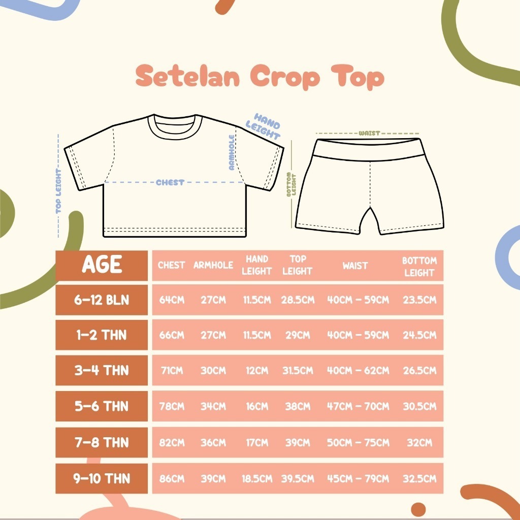Orangekidz - Setelan Crop Top Anak Perempuan Cotton Combed | Oneset Kaos Pendek Saku Polos