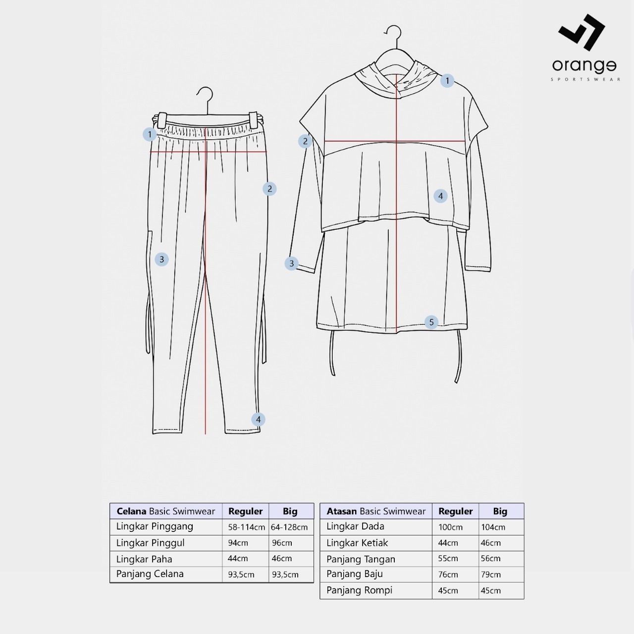 Setelan Baju Renang Muslim Syar'i Dewasa Anak Perempuan / Basic Swimwear