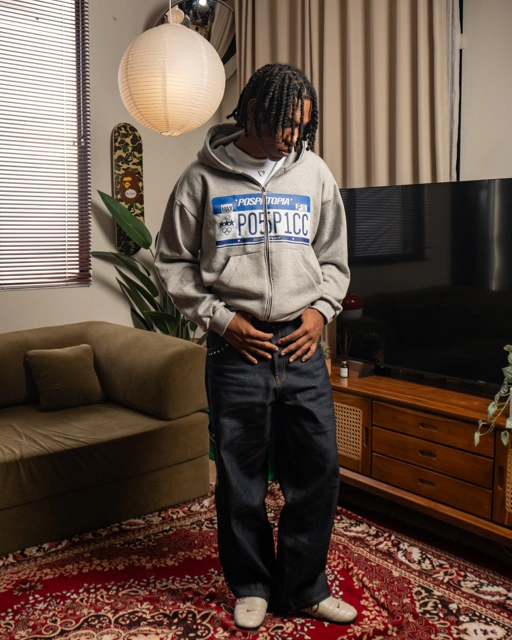 Image of  License Plate Zip Up Hoodie - POSPICC Essentiel