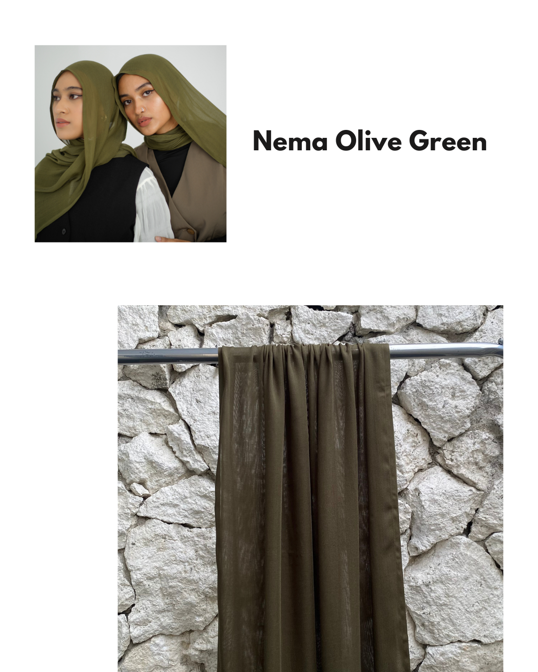 Nema Olive Green | Pashmina Viscose
