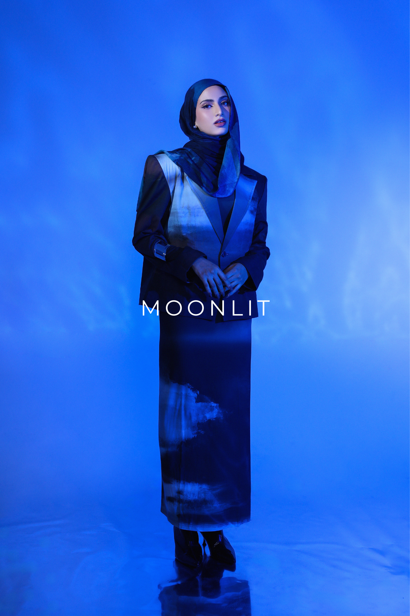 Watercolor Scarf Moonlit | Pashmina Printed Modals