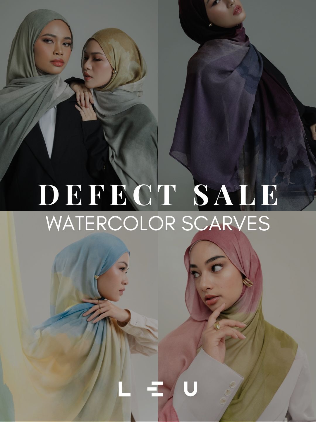 Defect Sale Watercolor Scarf | Pashmina Printed Modals