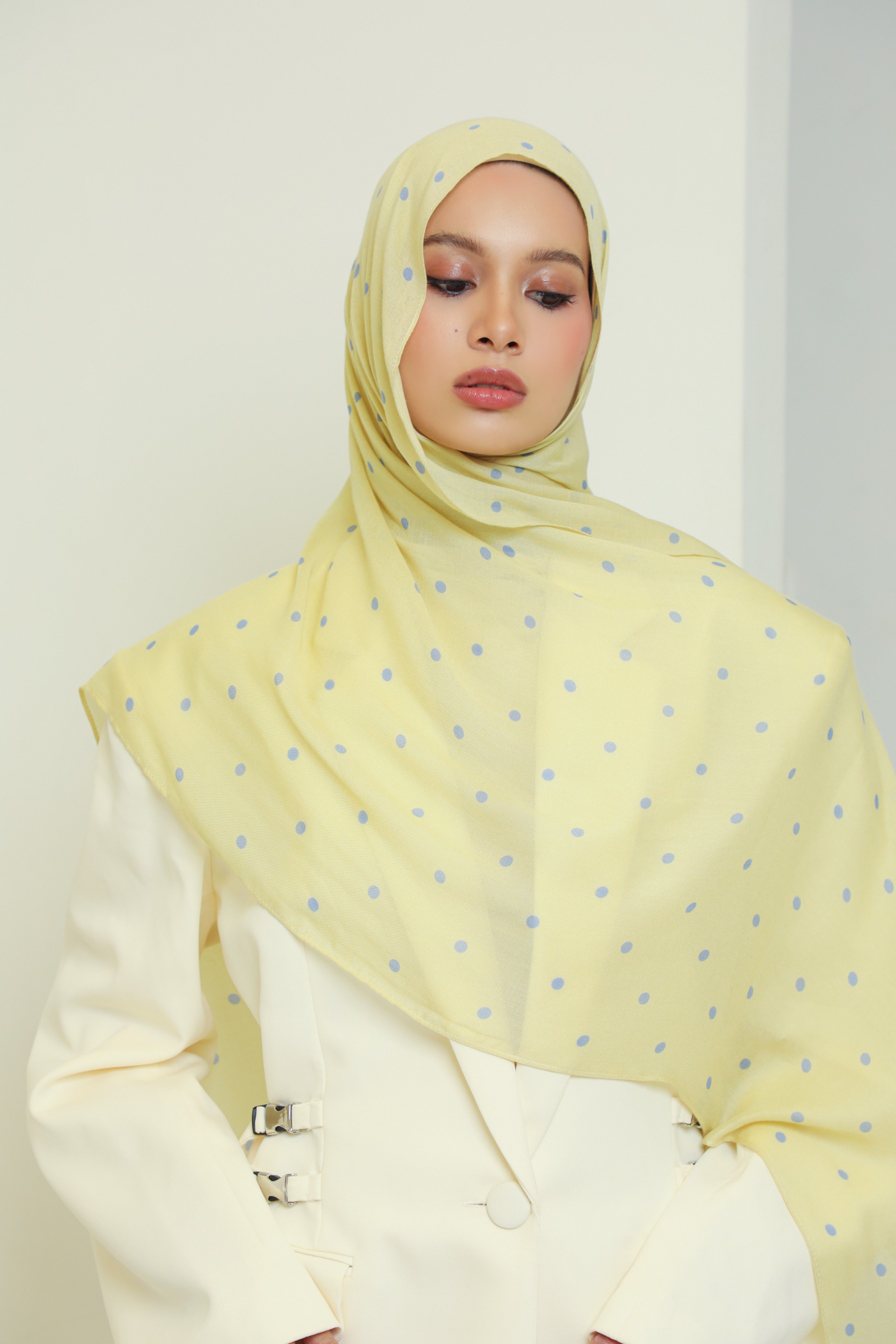 Polkadot Scarf Butter Pop | Pashmina Printed Modals