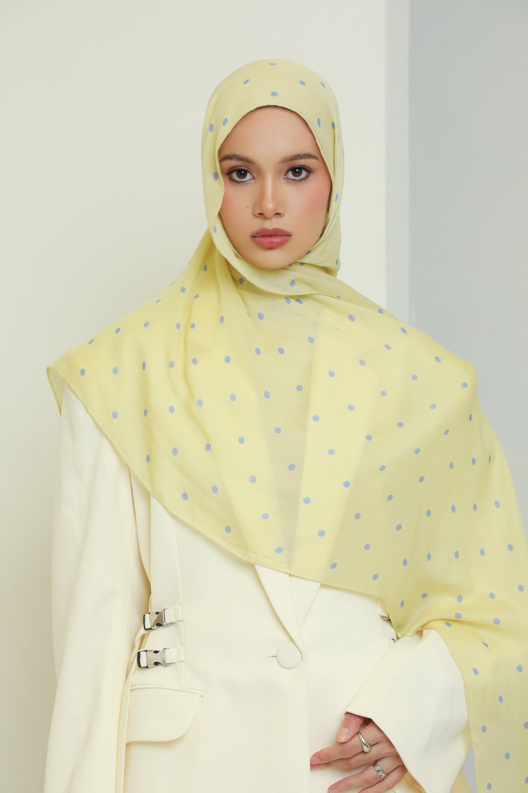 Polkadot Scarf Butter Pop | Pashmina Printed Modals