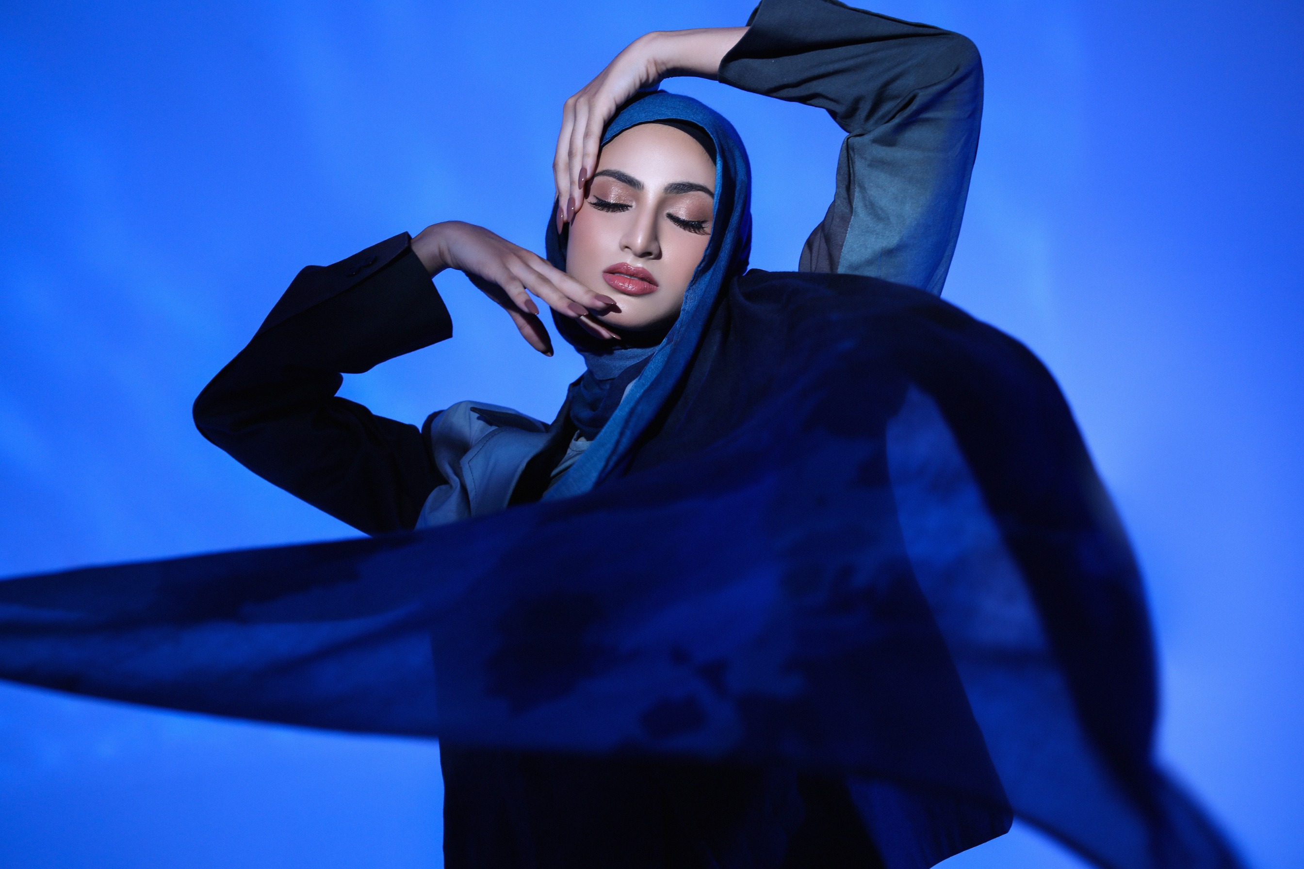 Watercolor Scarf Moonlit | Pashmina Printed Modals