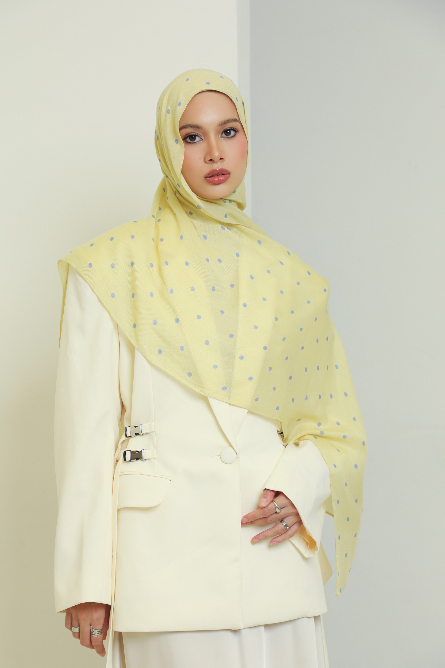 Polkadot Scarf Butter Pop | Pashmina Printed Modals