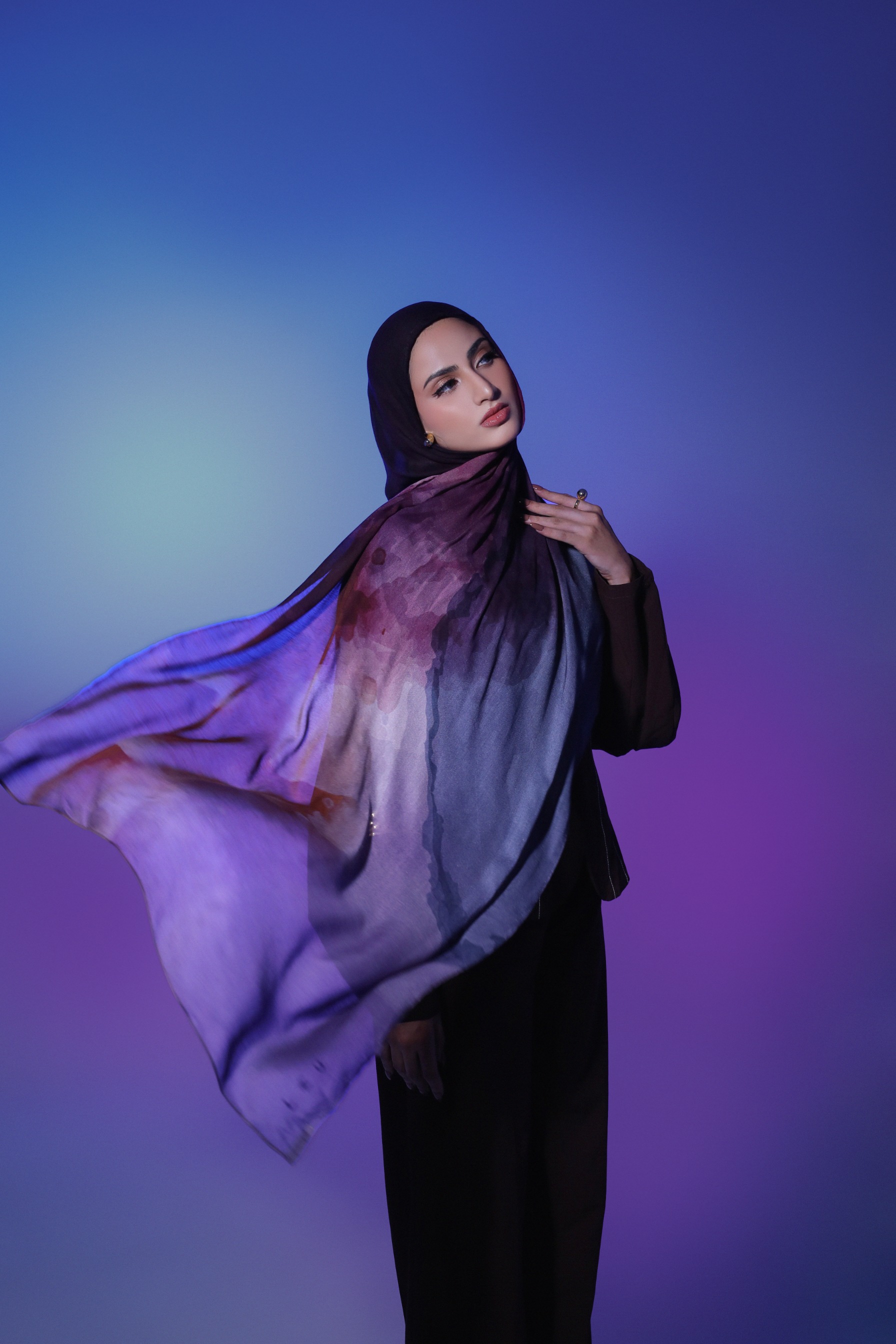 Watercolor Scarf Orchid | Pashmina Printed Modals