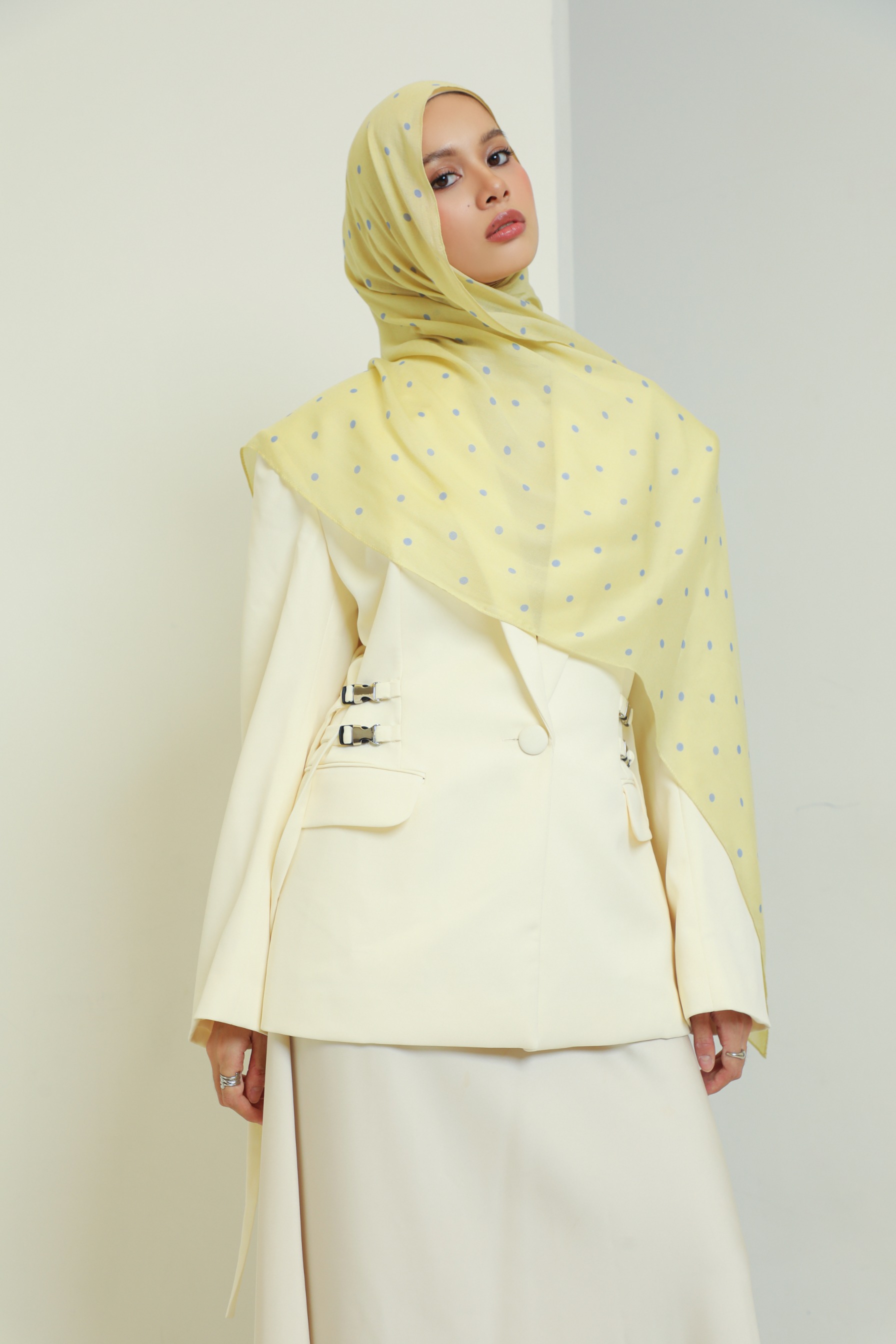 Polkadot Scarf Butter Pop | Pashmina Printed Modals
