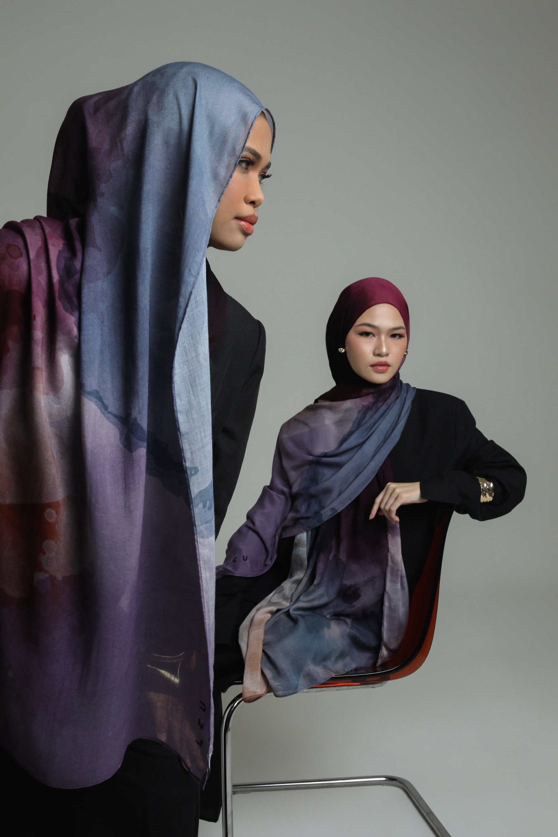 Watercolor Scarf Orchid | Pashmina Printed Modals