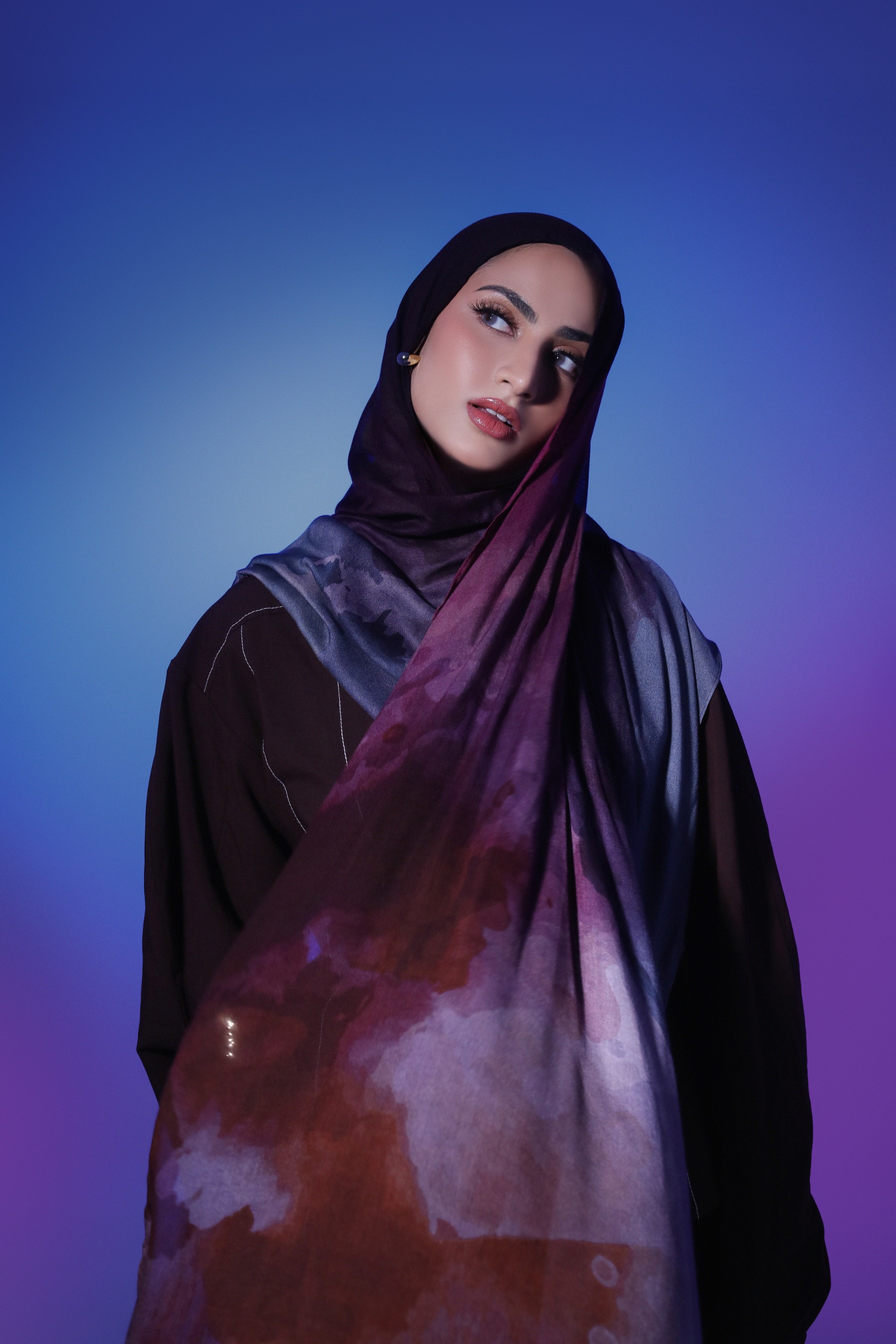Watercolor Scarf Orchid | Pashmina Printed Modals