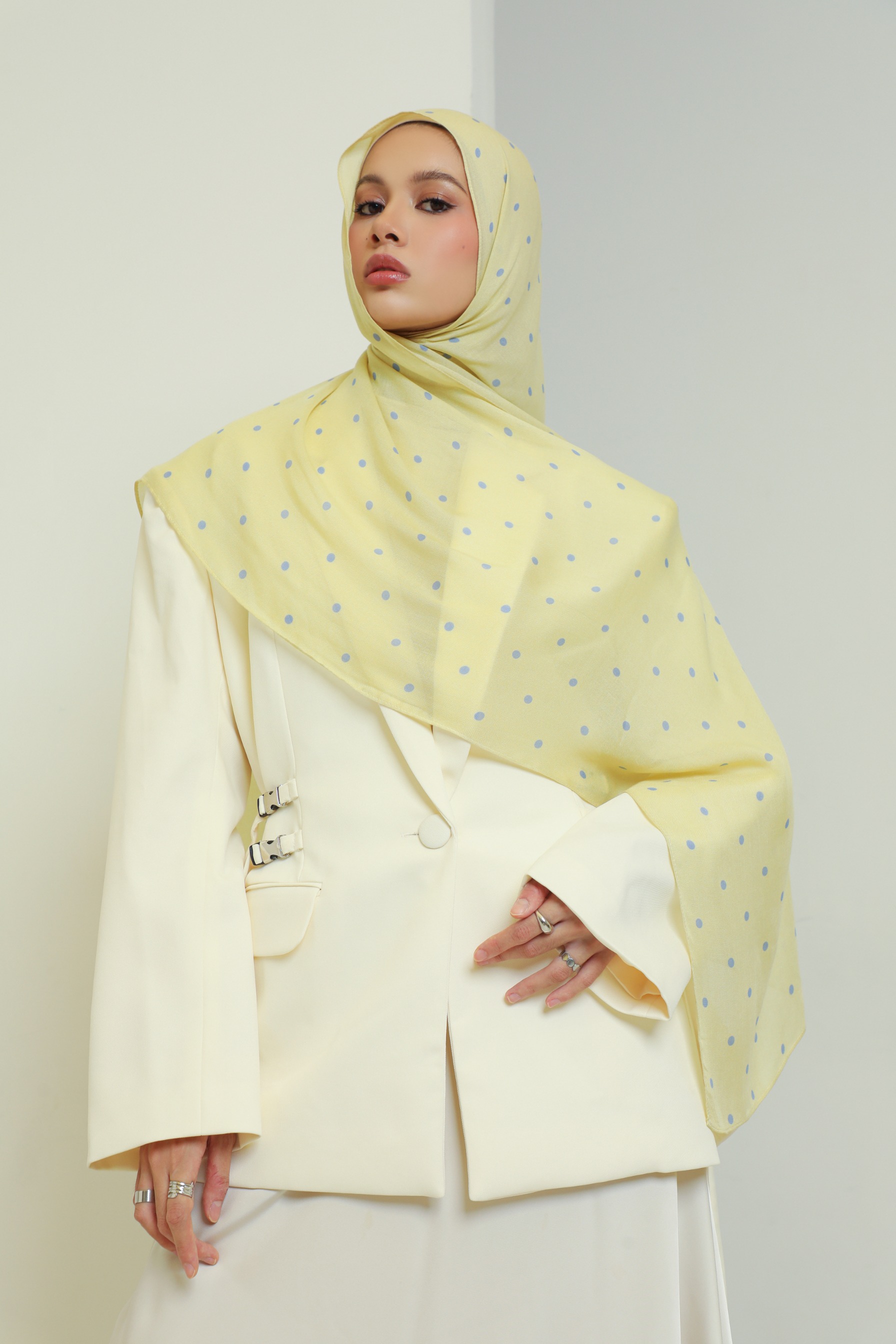 Polkadot Scarf Butter Pop | Pashmina Printed Modals