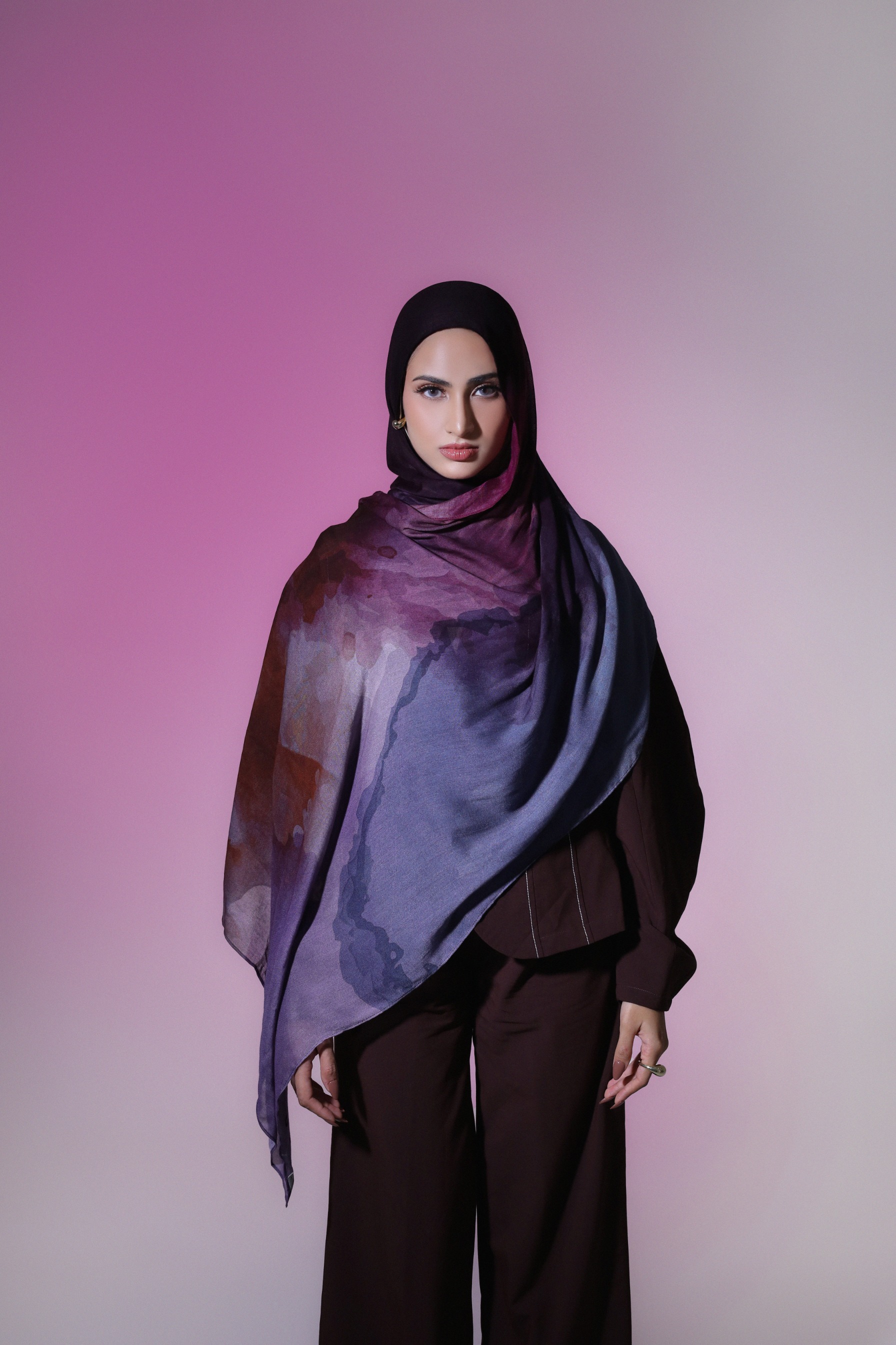 Watercolor Scarf Orchid | Pashmina Printed Modals