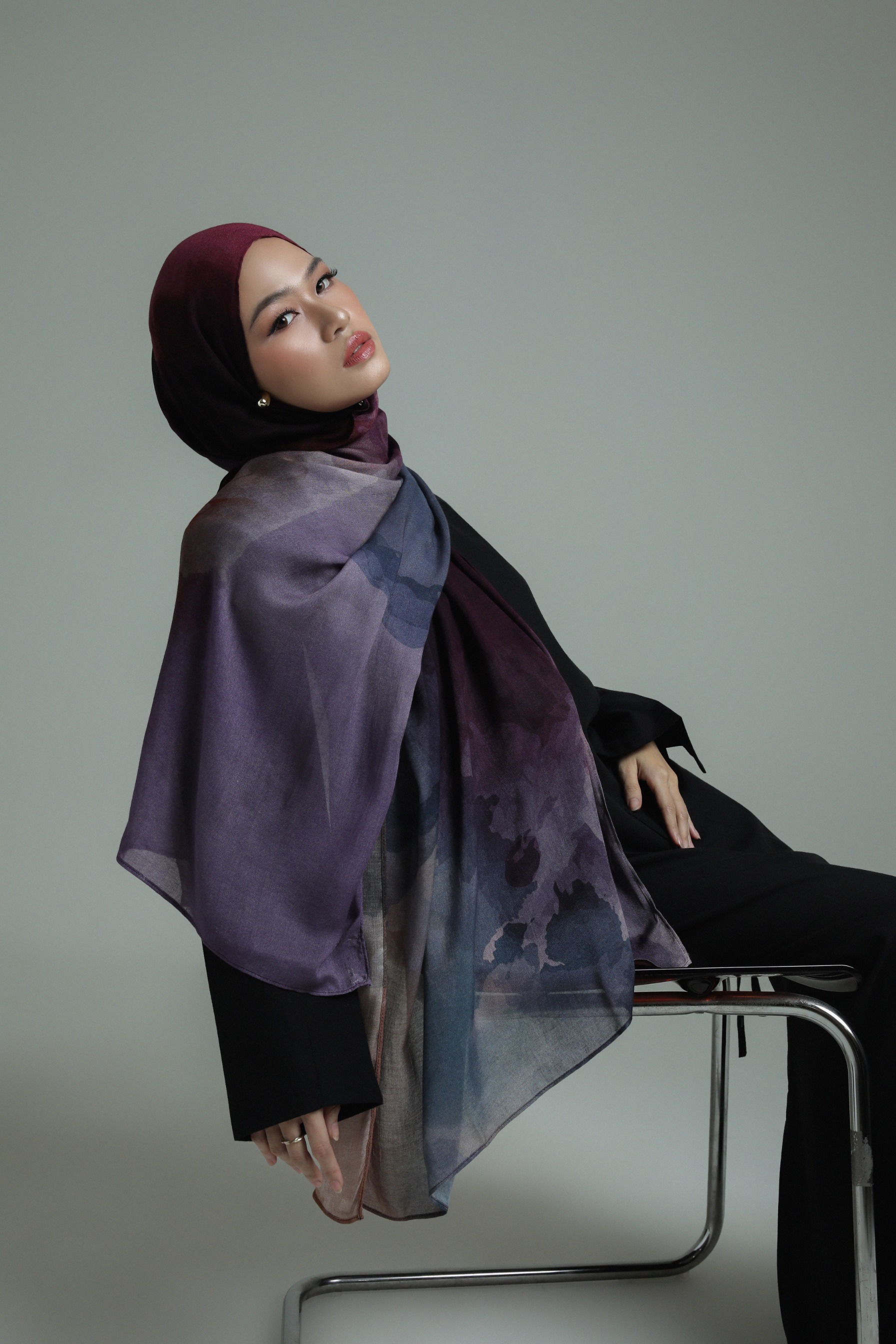 Watercolor Scarf Orchid | Pashmina Printed Modals