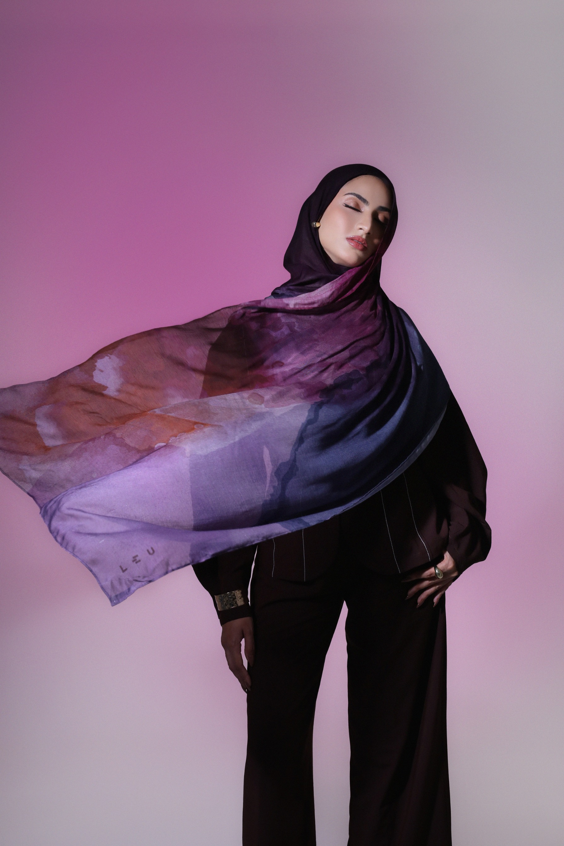 Watercolor Scarf Orchid | Pashmina Printed Modals