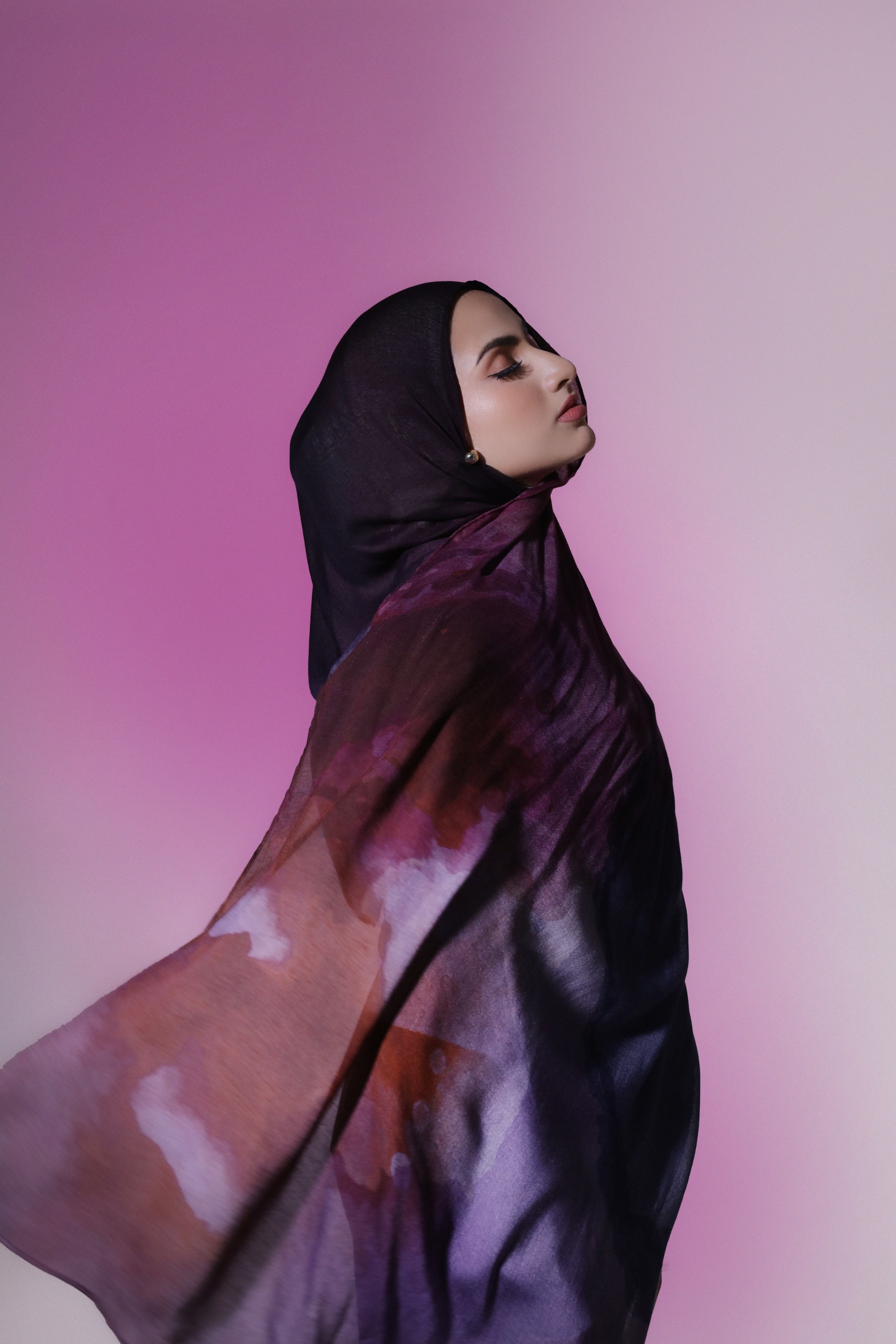 Watercolor Scarf Orchid | Pashmina Printed Modals