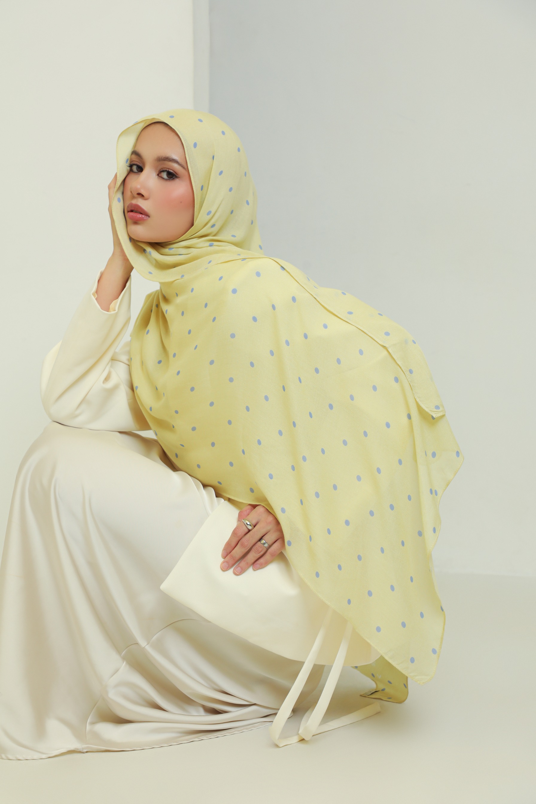 Polkadot Scarf Butter Pop | Pashmina Printed Modals