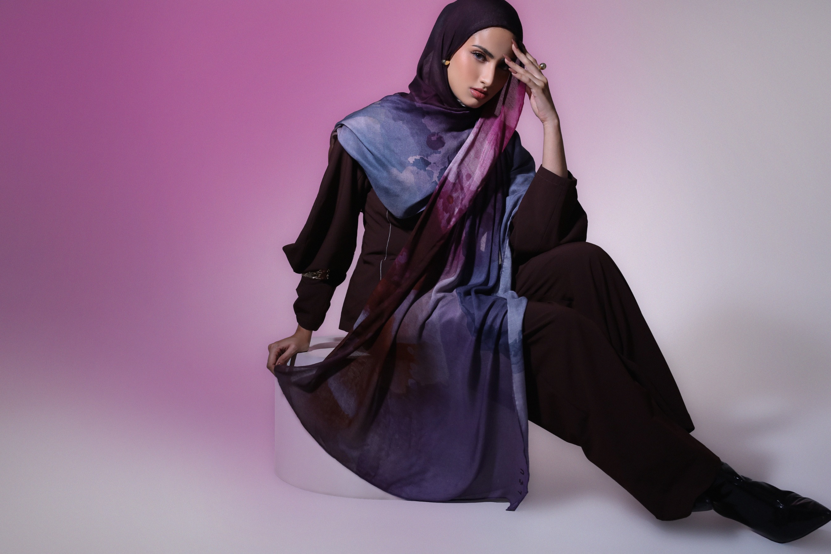 Watercolor Scarf Orchid | Pashmina Printed Modals