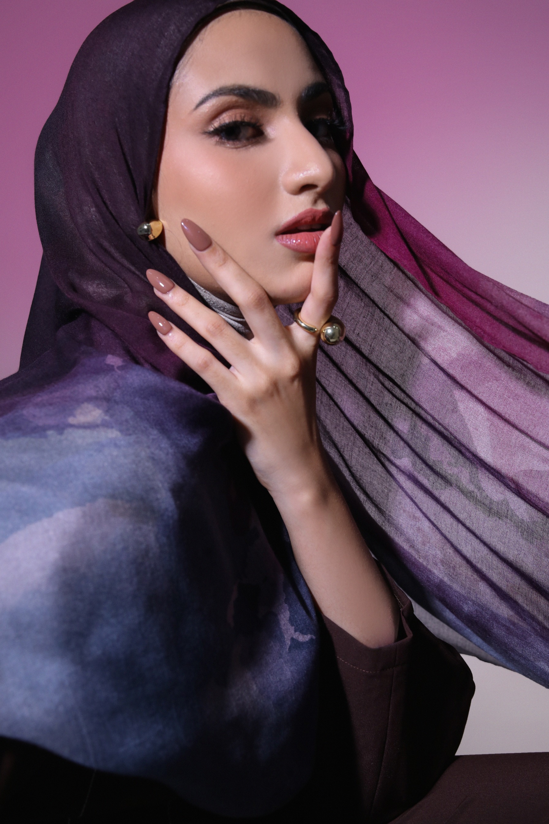 Watercolor Scarf Orchid | Pashmina Printed Modals
