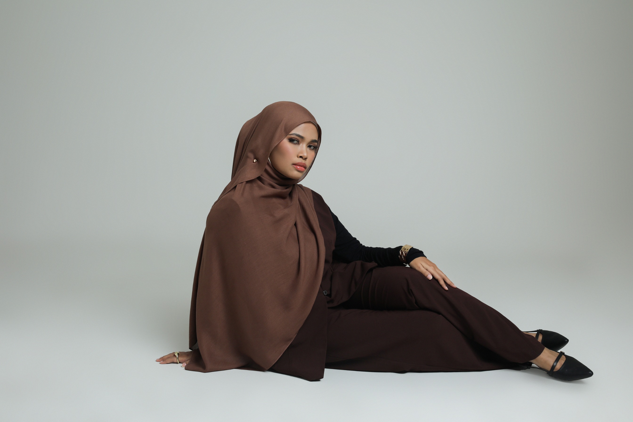 Sana Light Brown | Pashmina Delicate Rayon