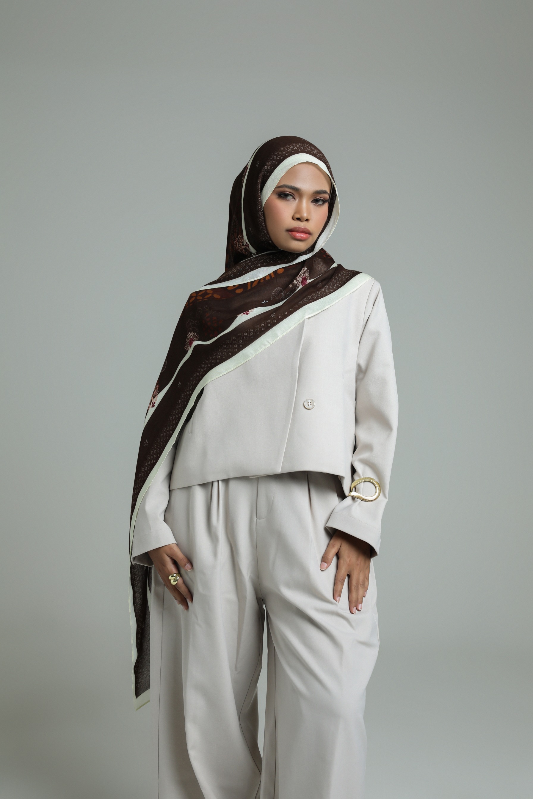 Batik Scarf Heritage Brown | Pashmina Printed Modals