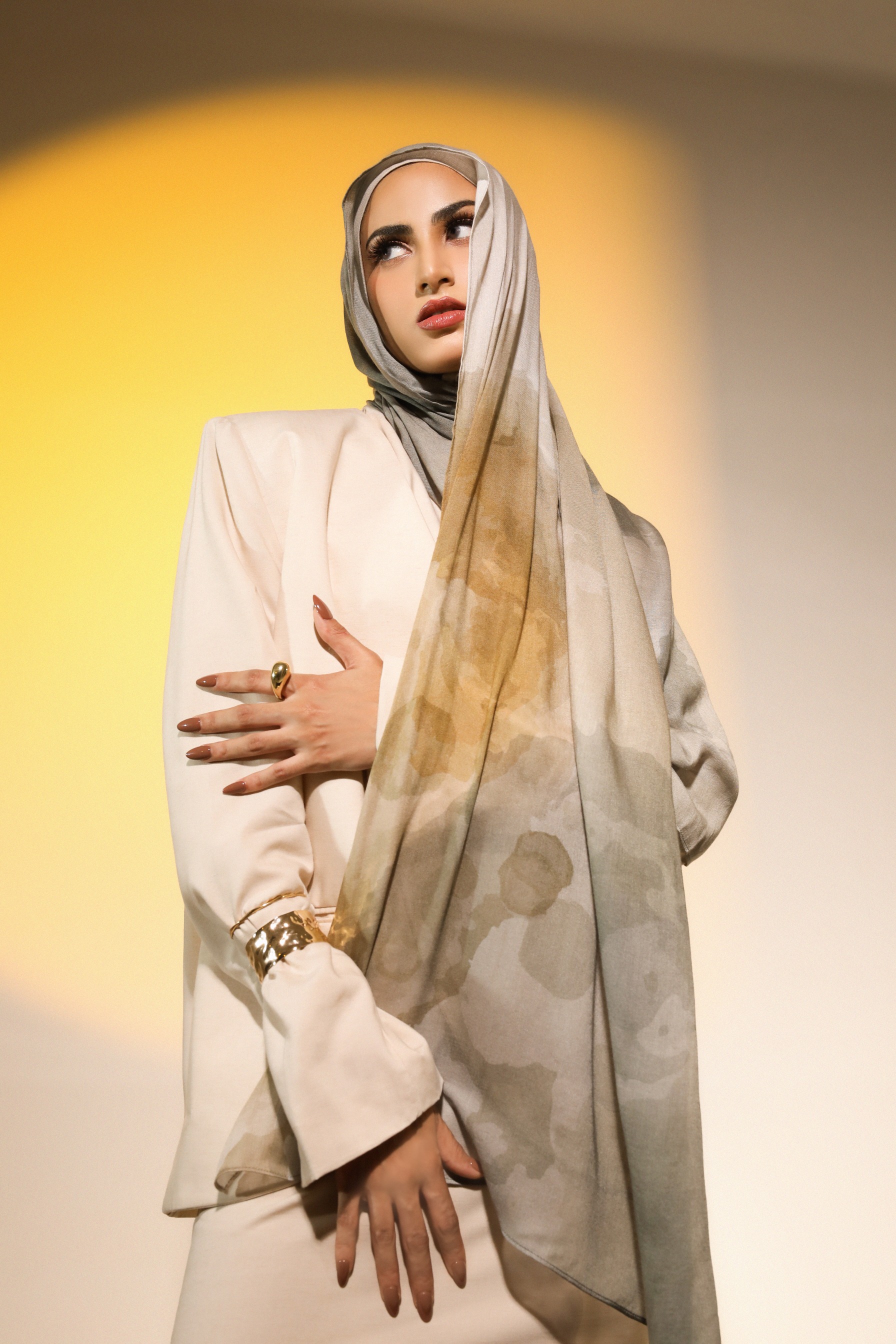 Watercolor Scarf Sahara | Pashmina Printed Modals