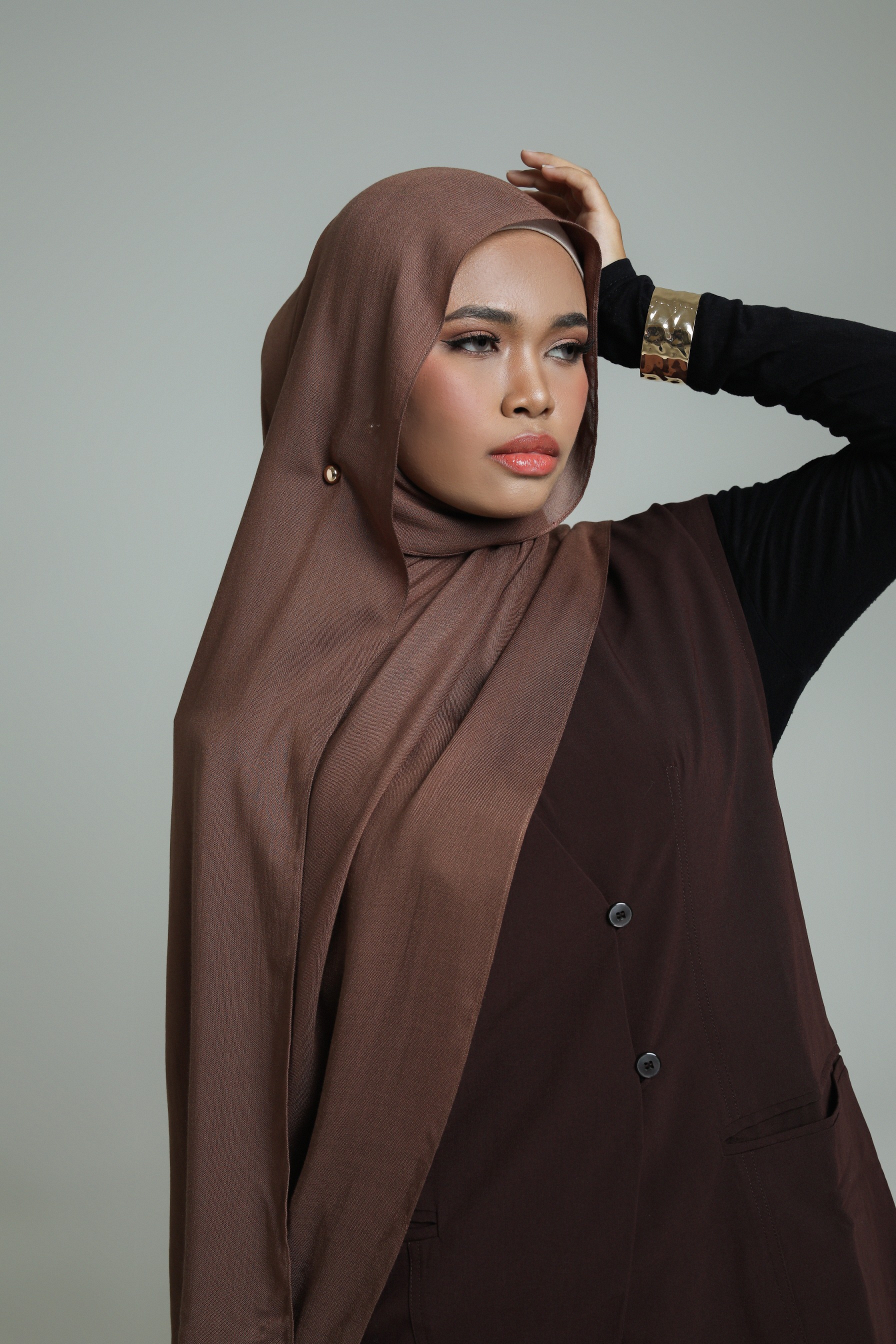 Sana Light Brown | Pashmina Delicate Rayon