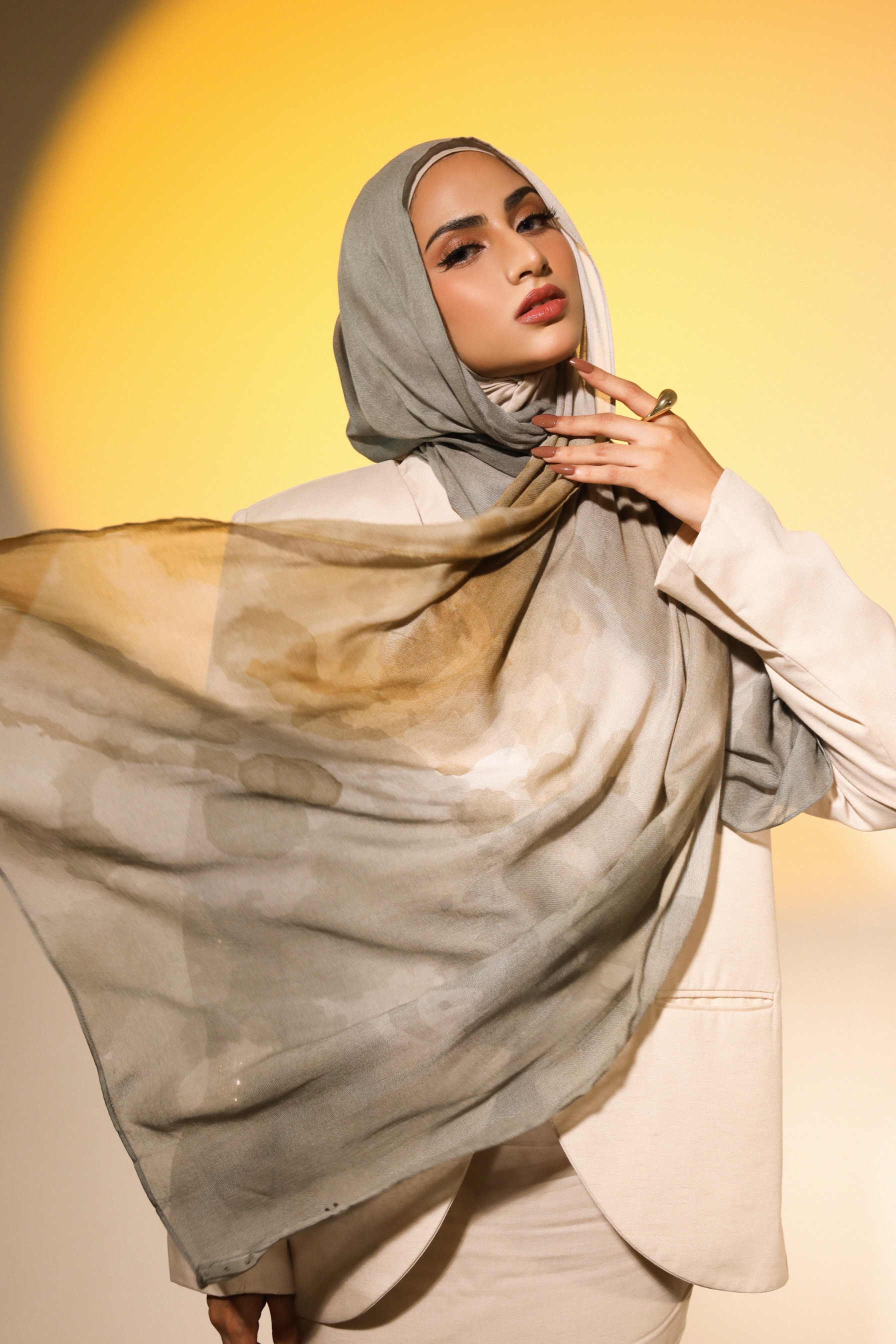 Watercolor Scarf Sahara | Pashmina Printed Modals