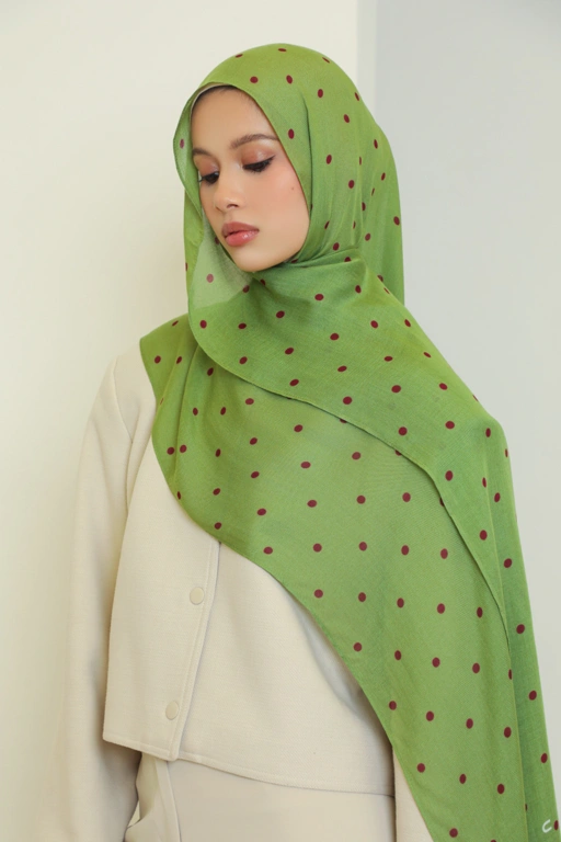 Polkadot Scarf Pistachio Berry | Pashmina Printed Modals
