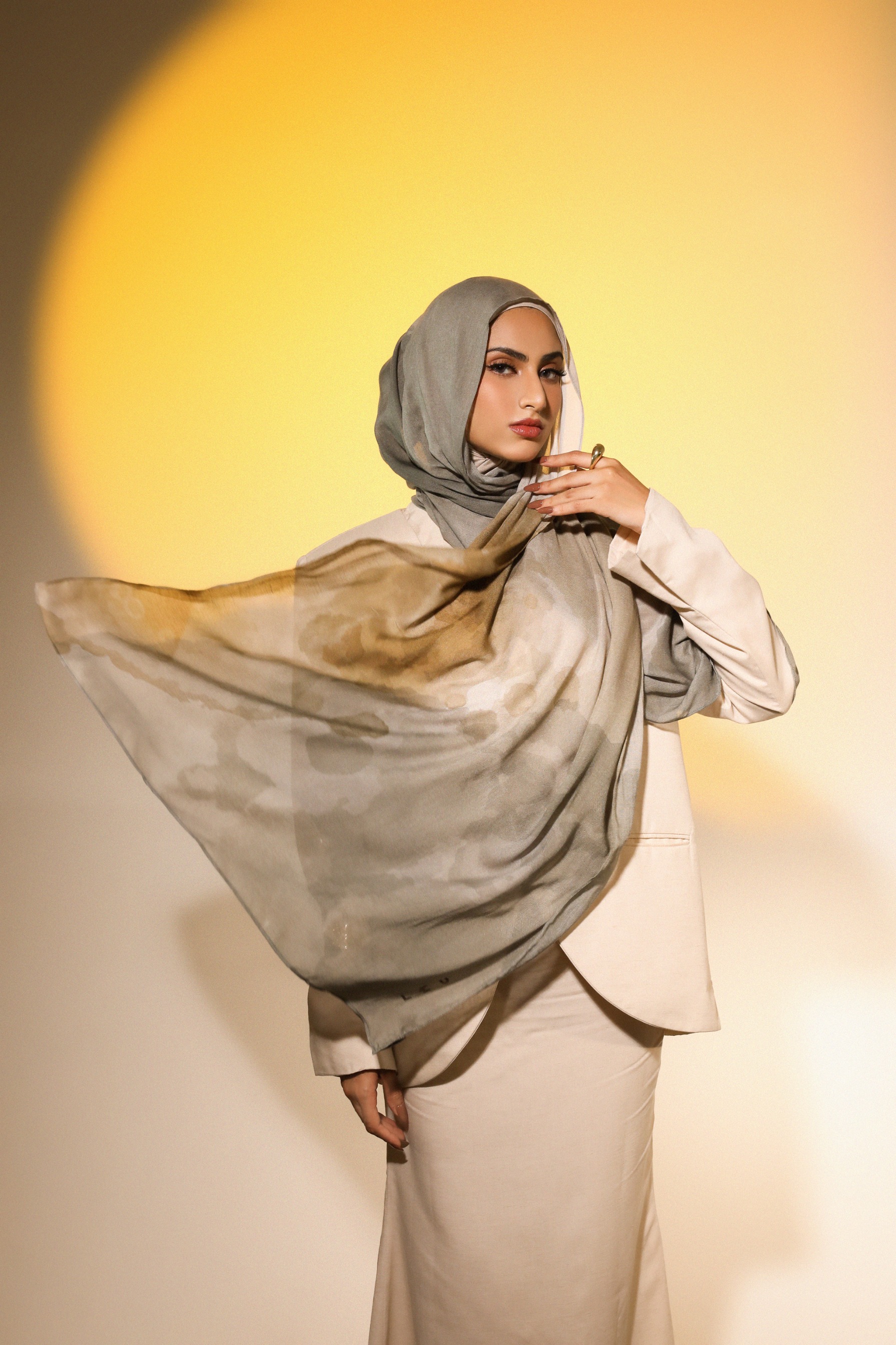 Watercolor Scarf Sahara | Pashmina Printed Modals