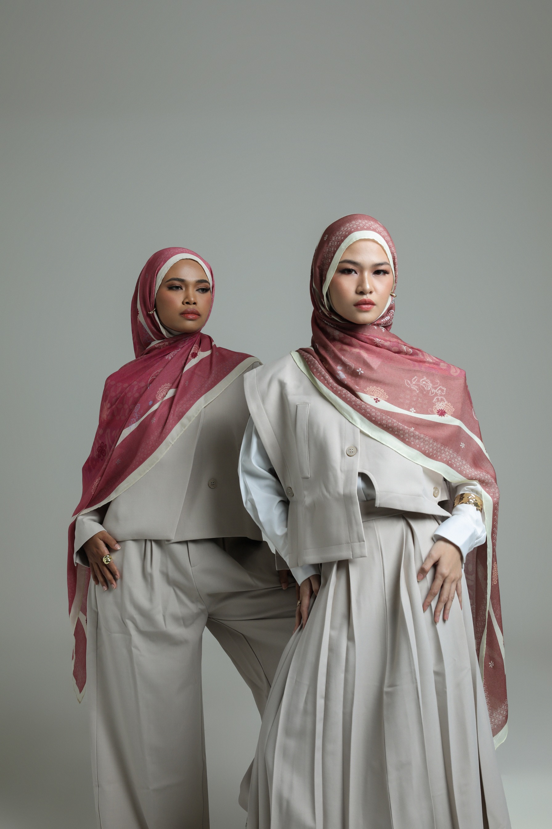 Batik Scarf Seroja Blush | Pashmina Printed Modals