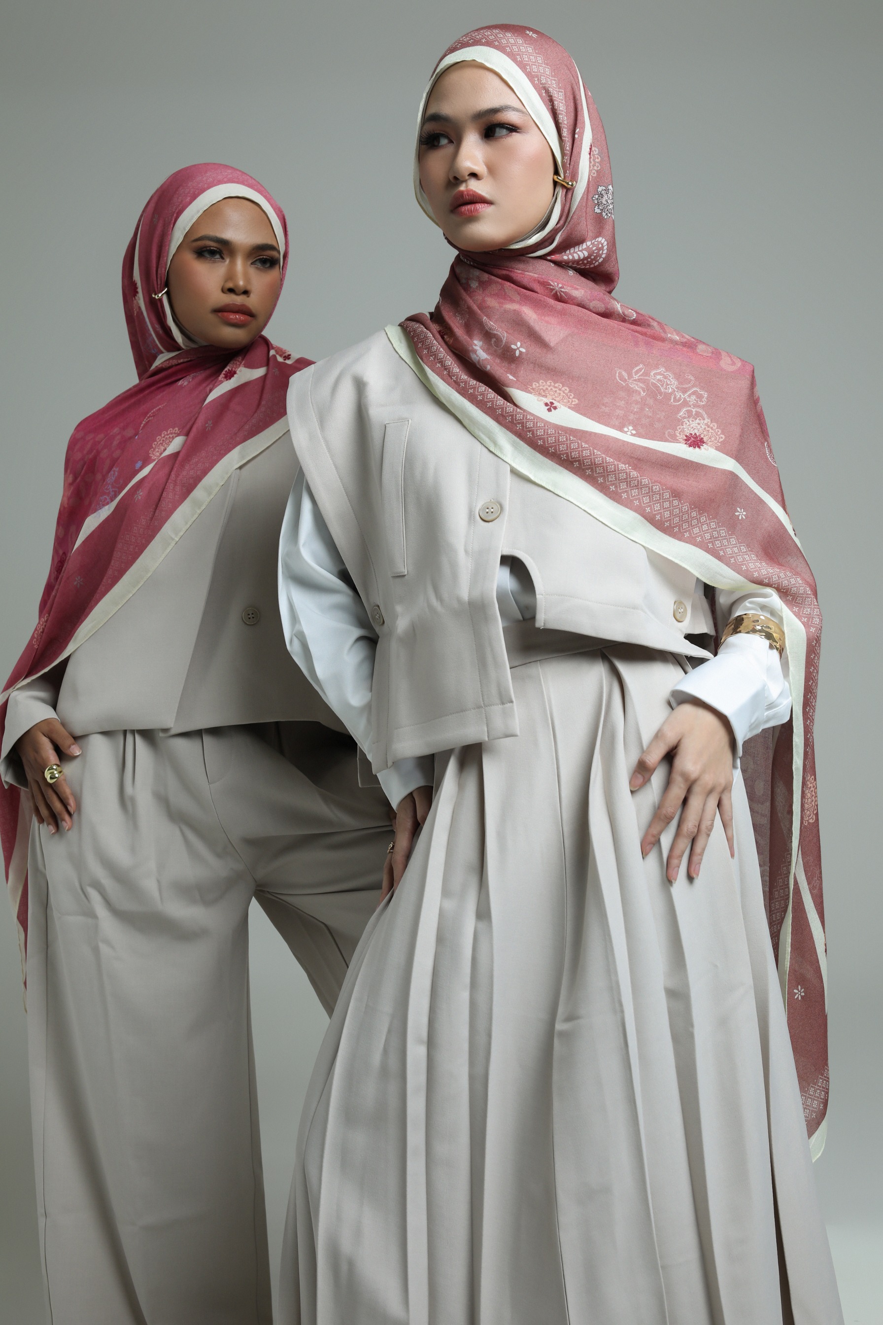 Batik Scarf Seroja Blush | Pashmina Printed Modals