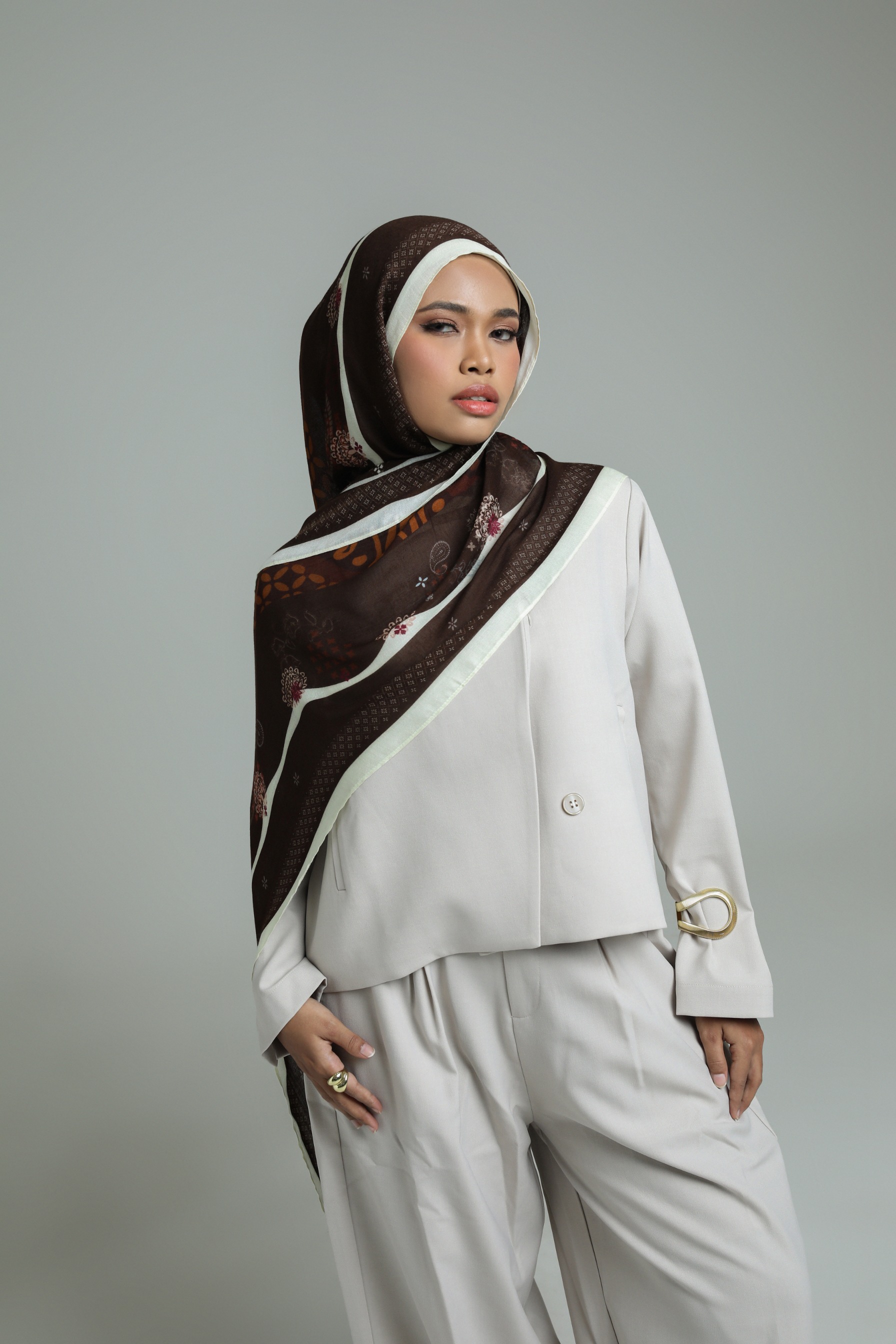 Batik Scarf Heritage Brown | Pashmina Printed Modals