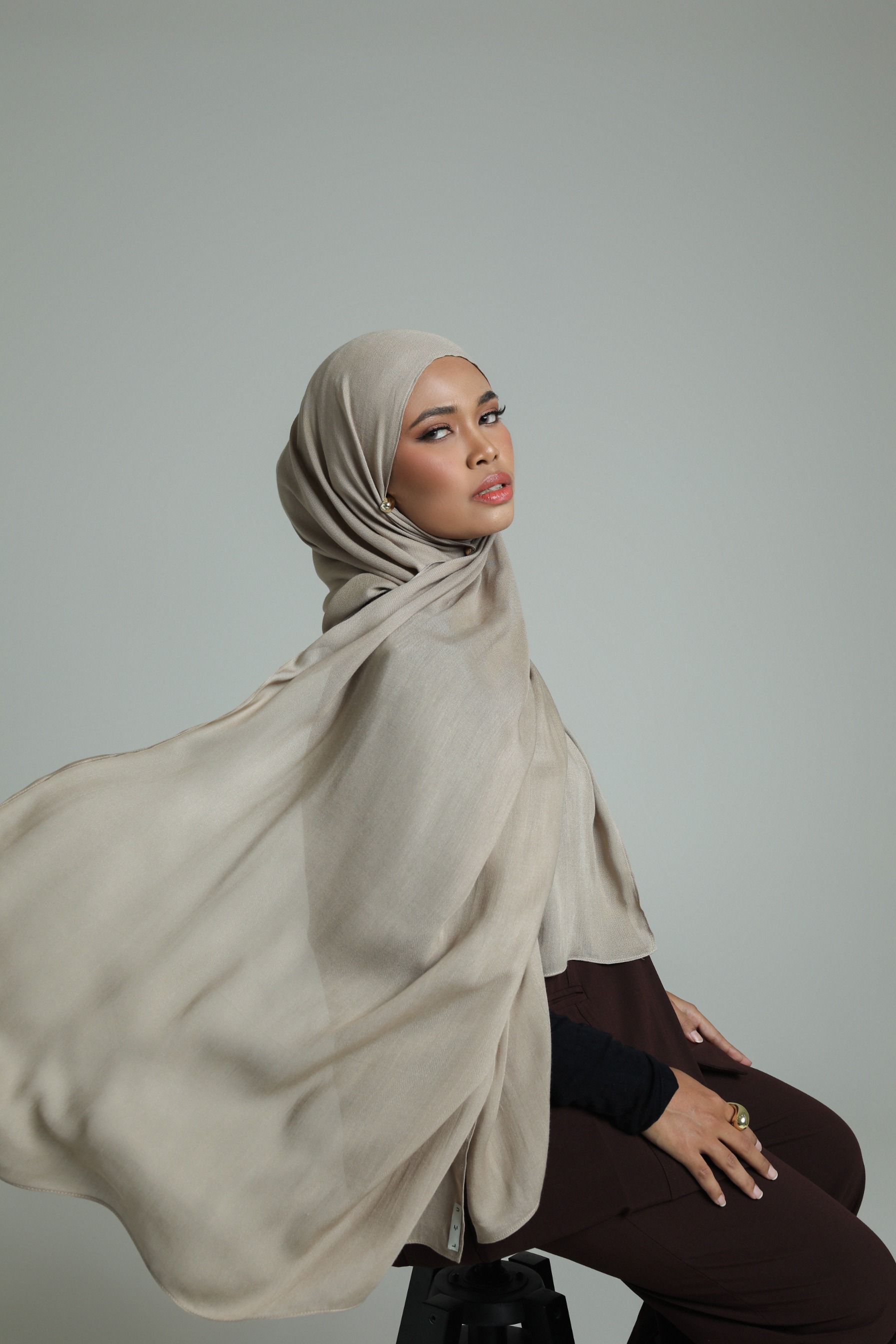Sana Pale Taupe | Pashmina Delicate Rayon