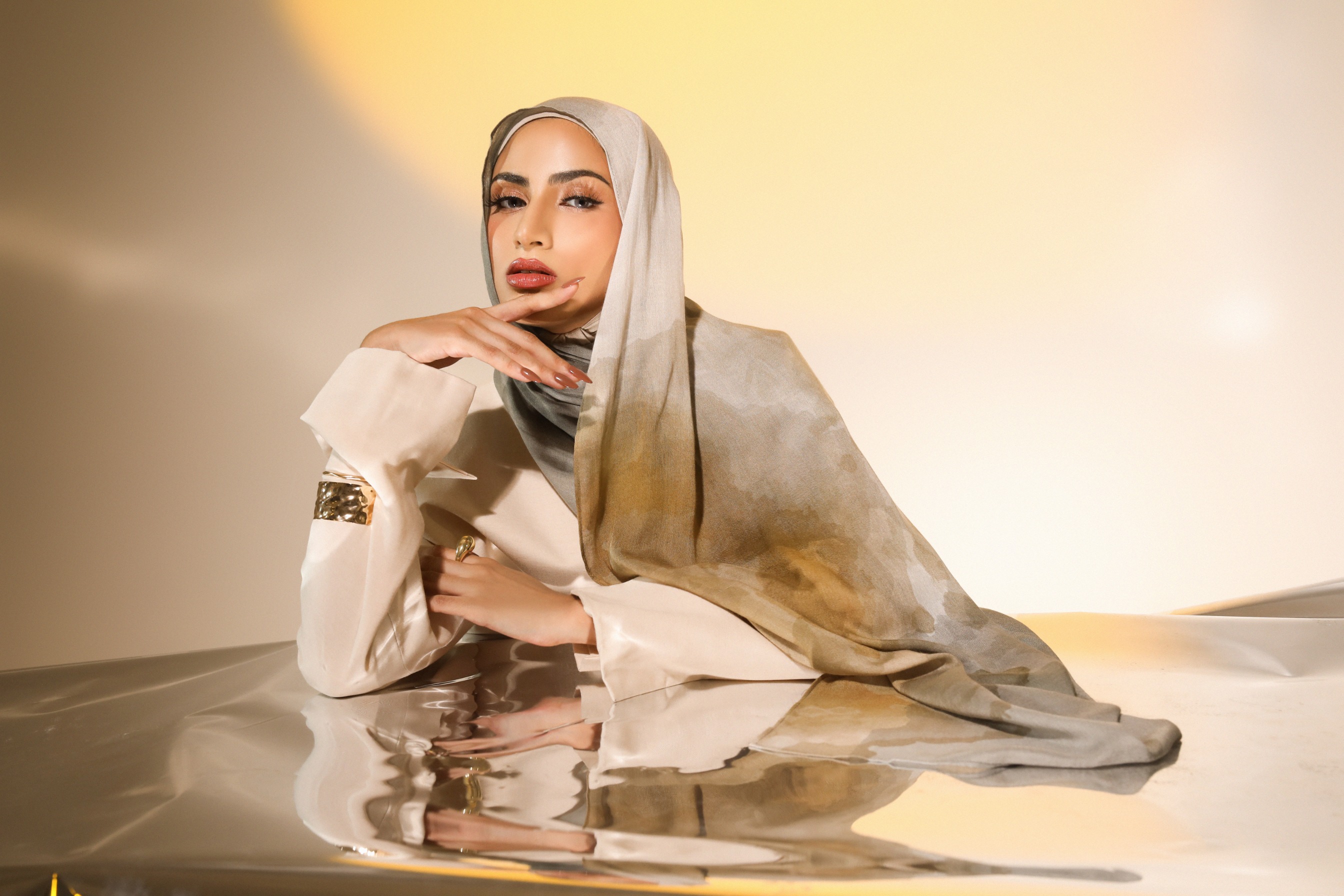 Watercolor Scarf Sahara | Pashmina Printed Modals