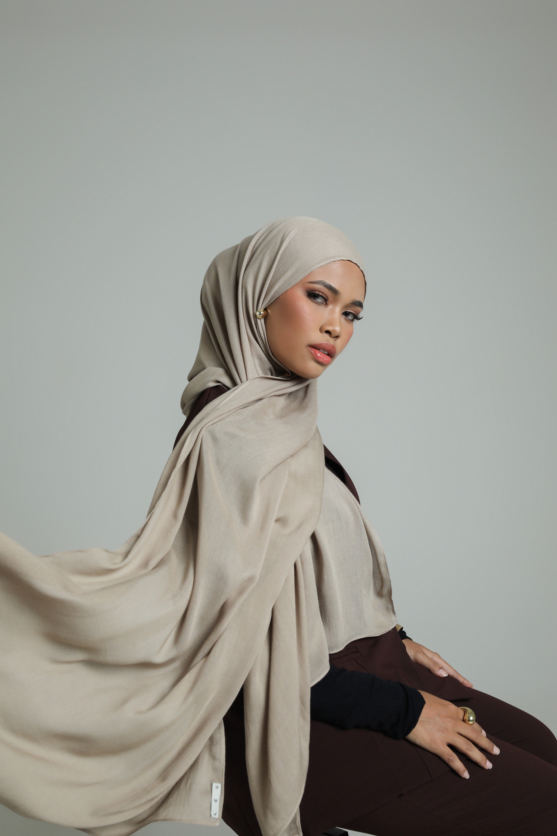 Sana Pale Taupe | Pashmina Delicate Rayon