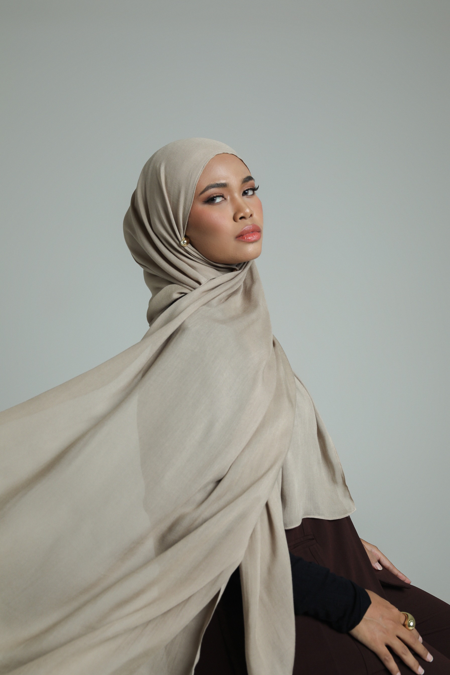 Sana Pale Taupe | Pashmina Delicate Rayon