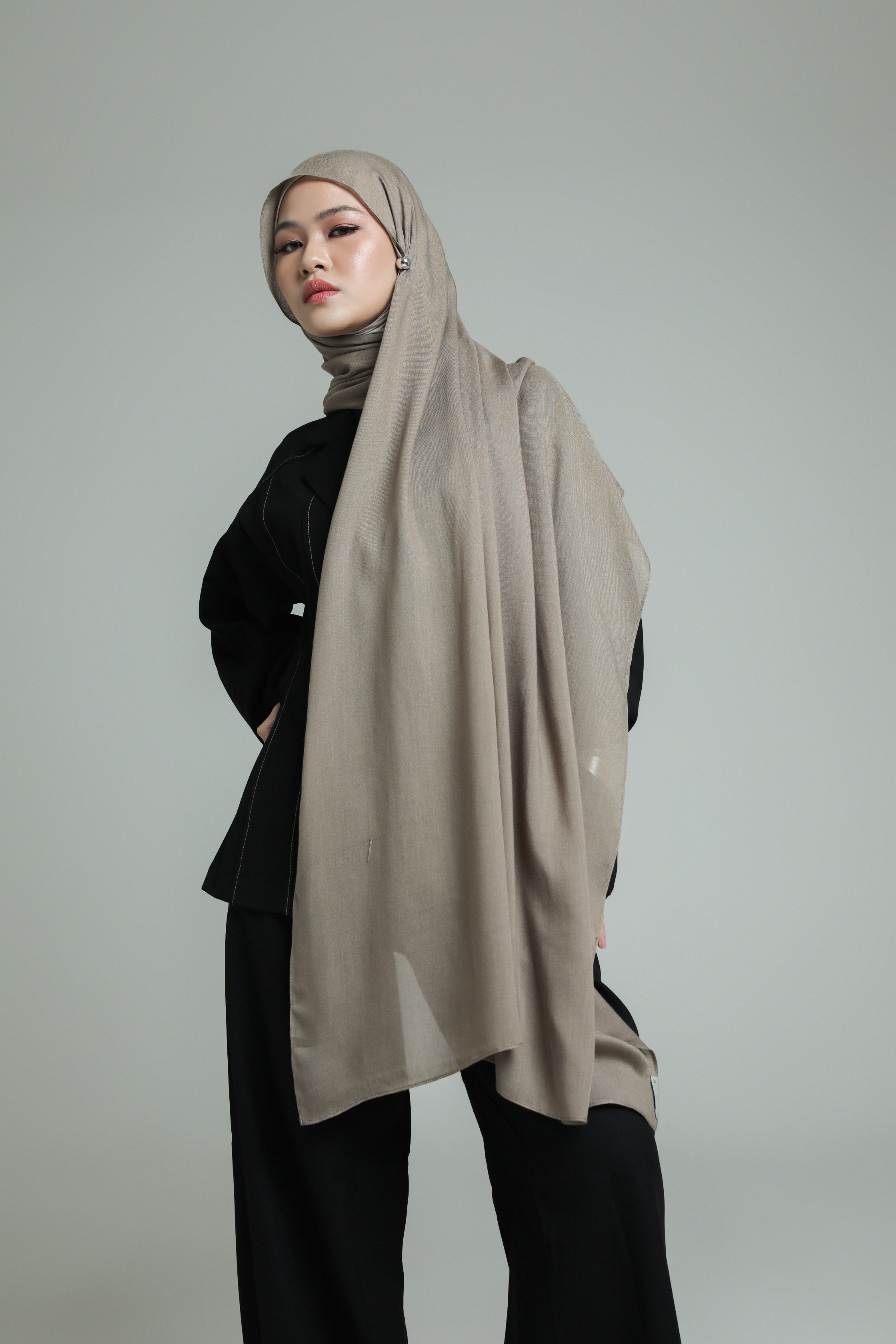 Sana Deep Ashwood | Pashmina Delicate Rayon