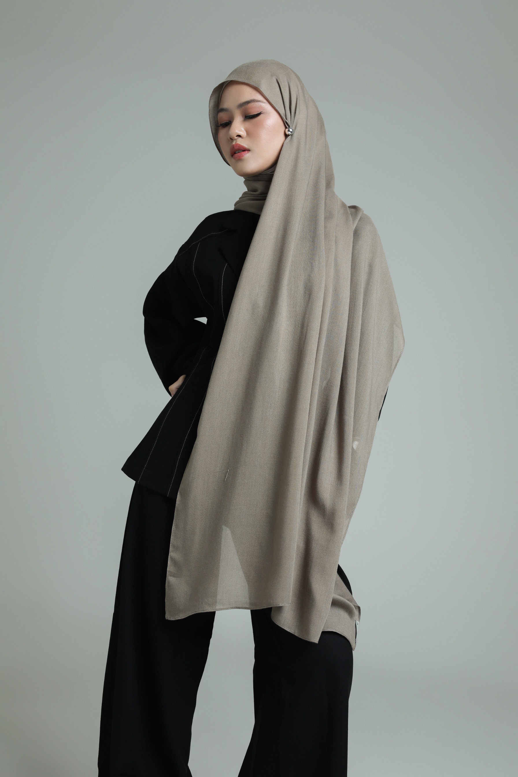 Sana Deep Ashwood | Pashmina Delicate Rayon
