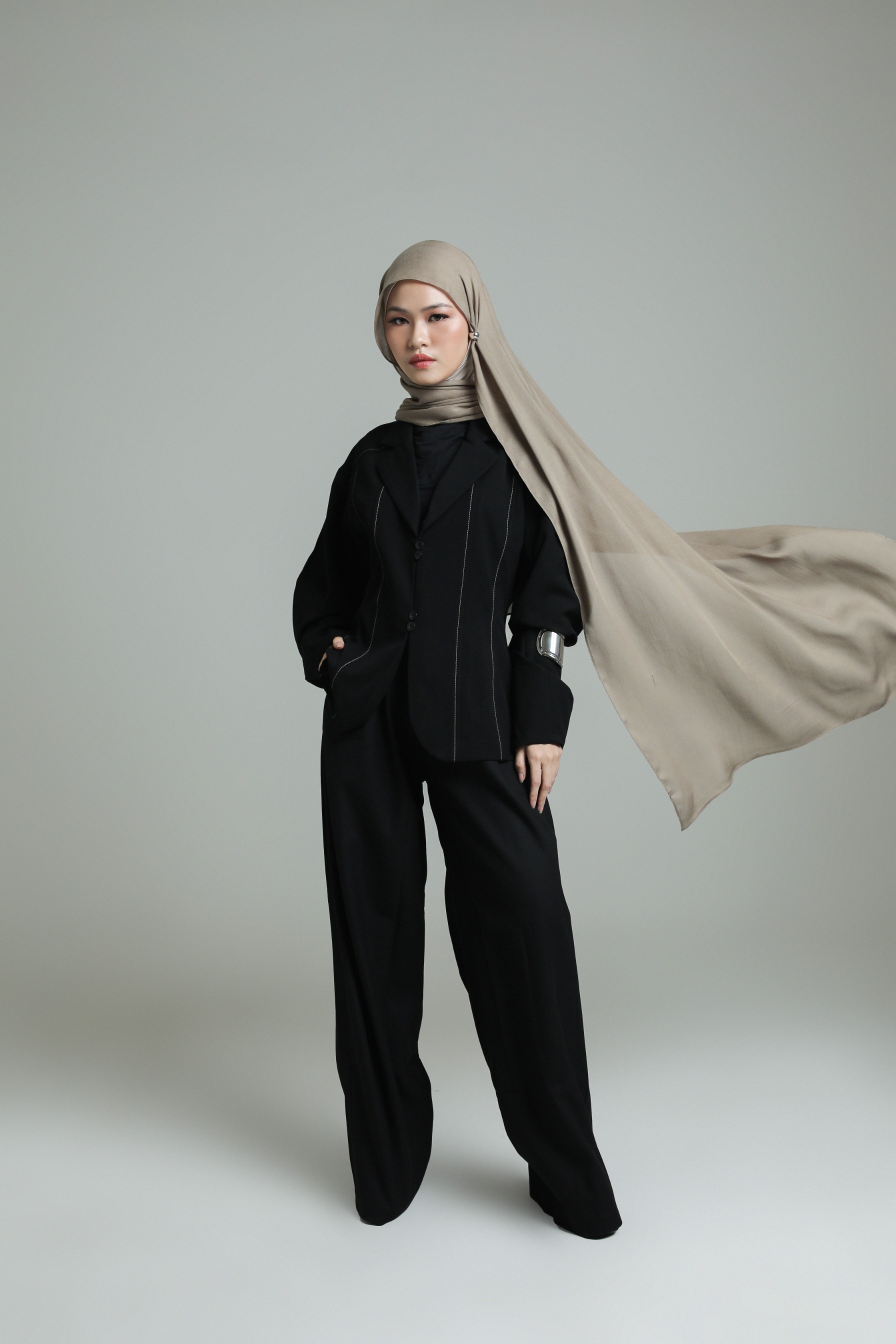 Sana Deep Ashwood | Pashmina Delicate Rayon