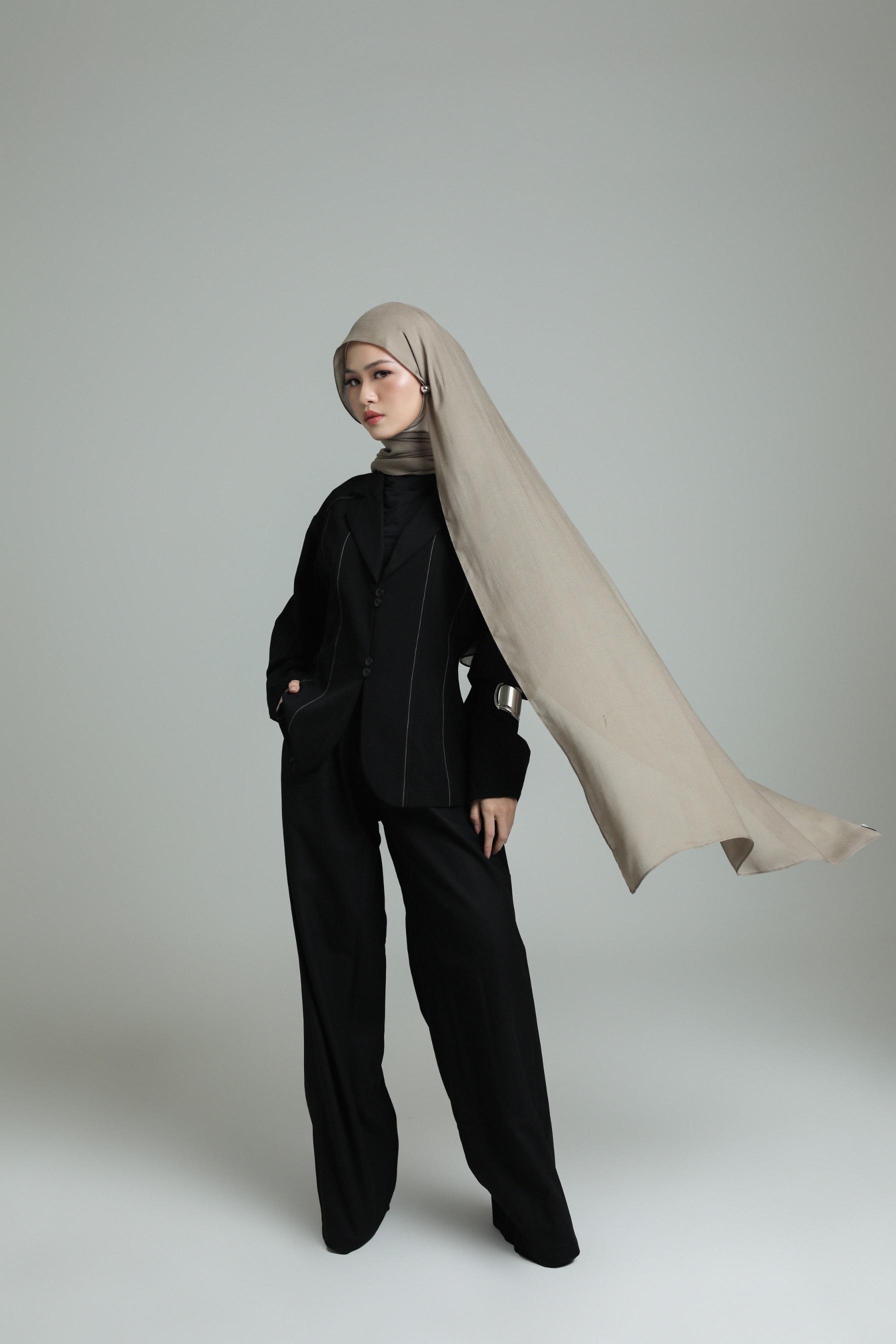 Sana Deep Ashwood | Pashmina Delicate Rayon