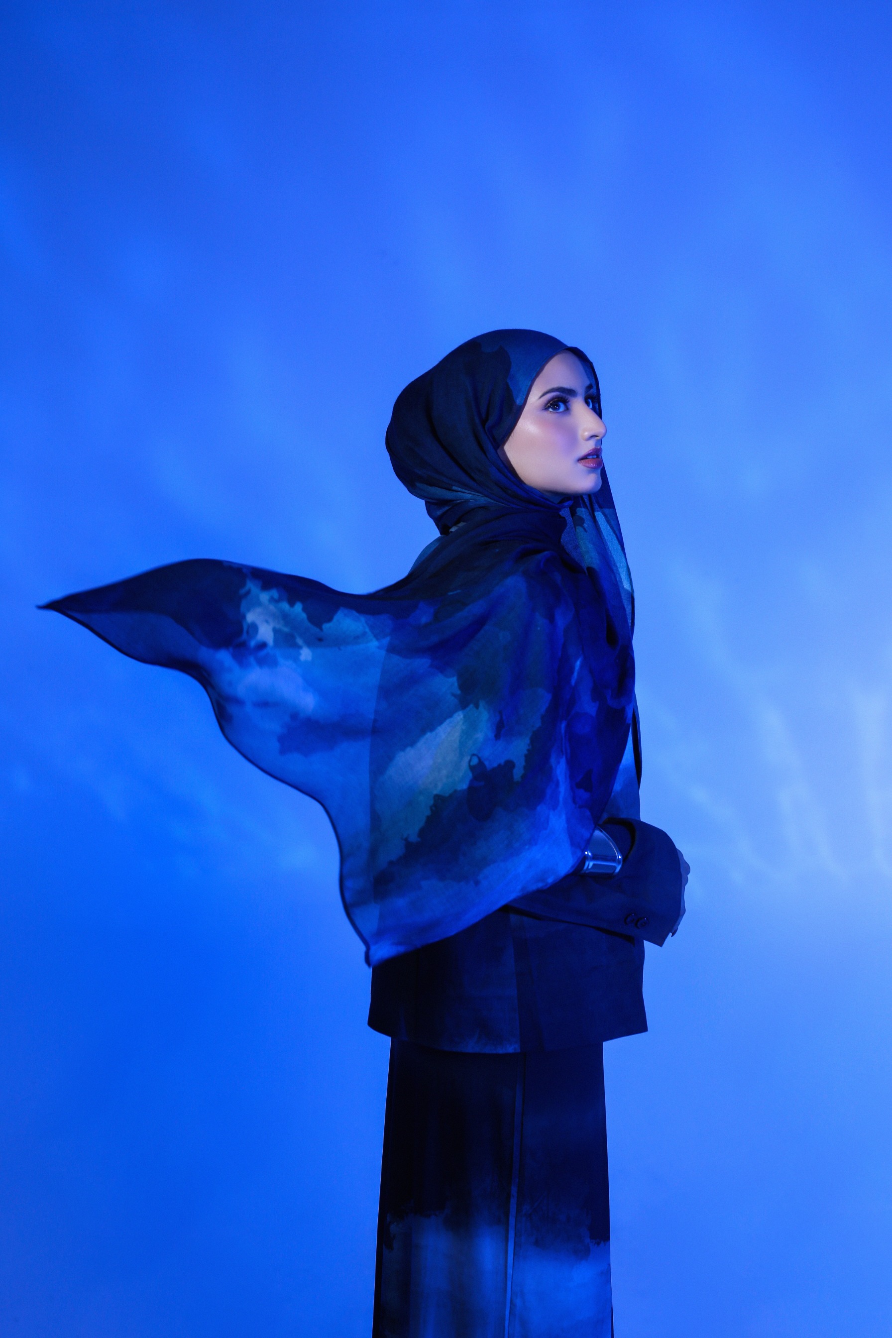 Watercolor Scarf Moonlit | Pashmina Printed Modals