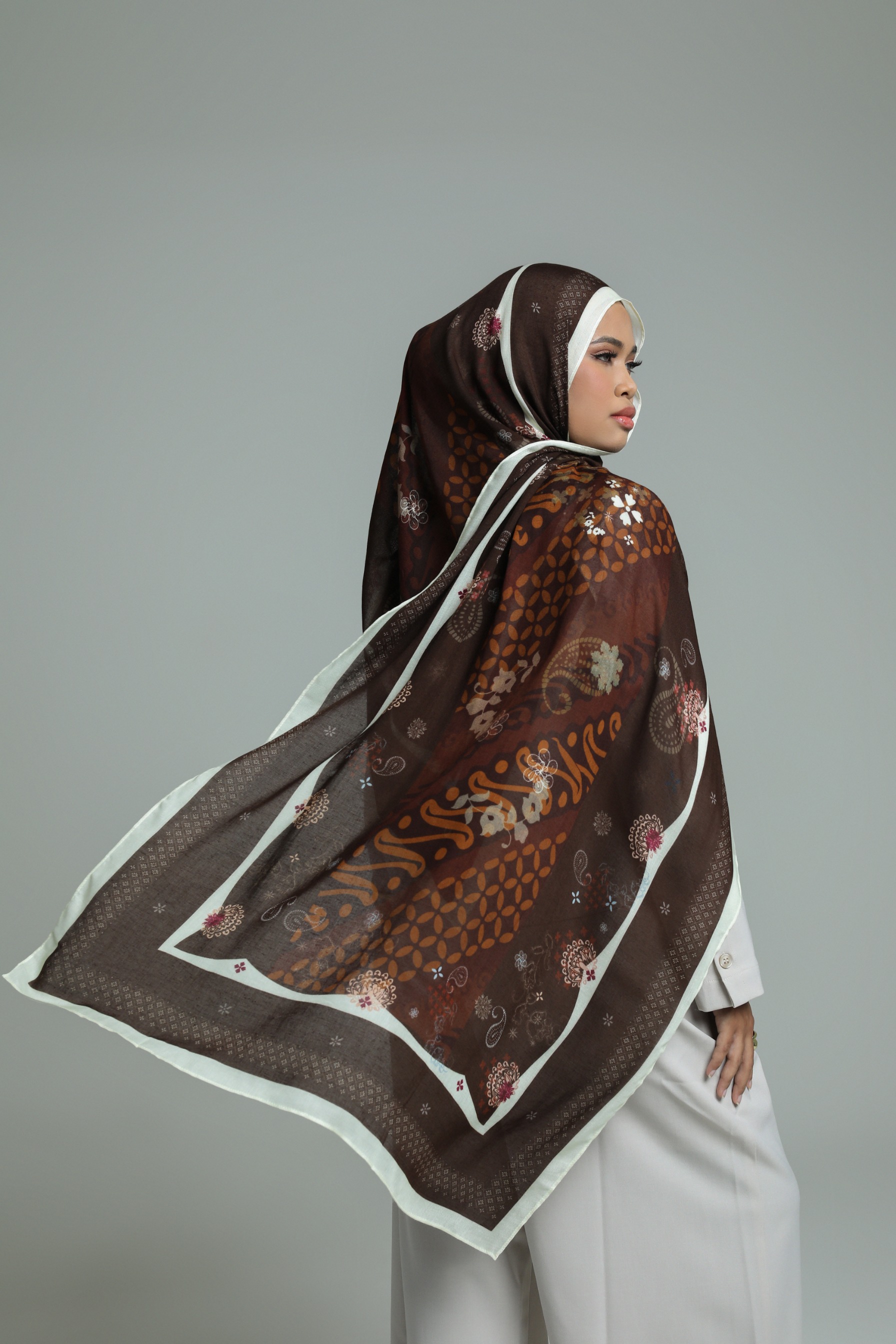 Batik Scarf Heritage Brown | Pashmina Printed Modals
