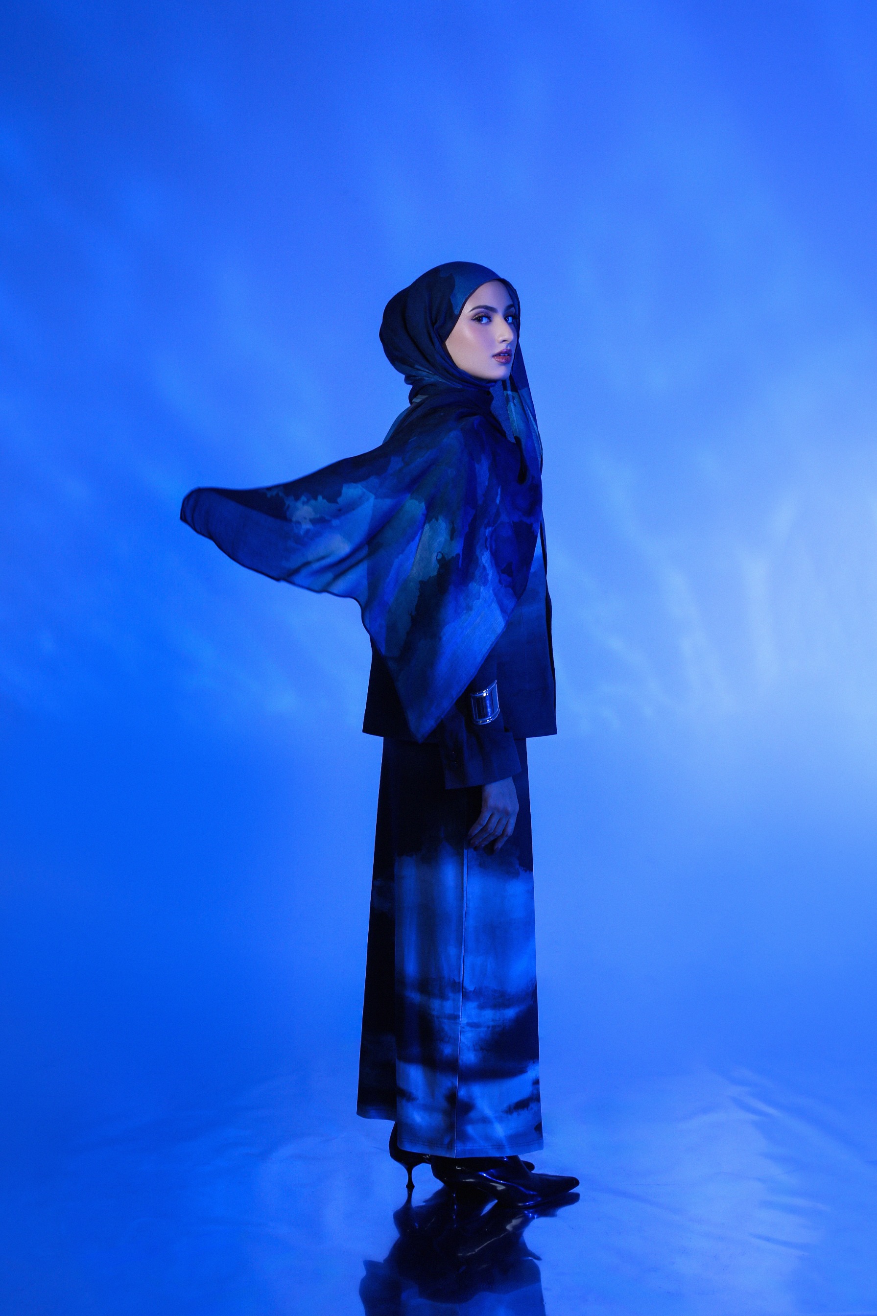 Watercolor Scarf Moonlit | Pashmina Printed Modals