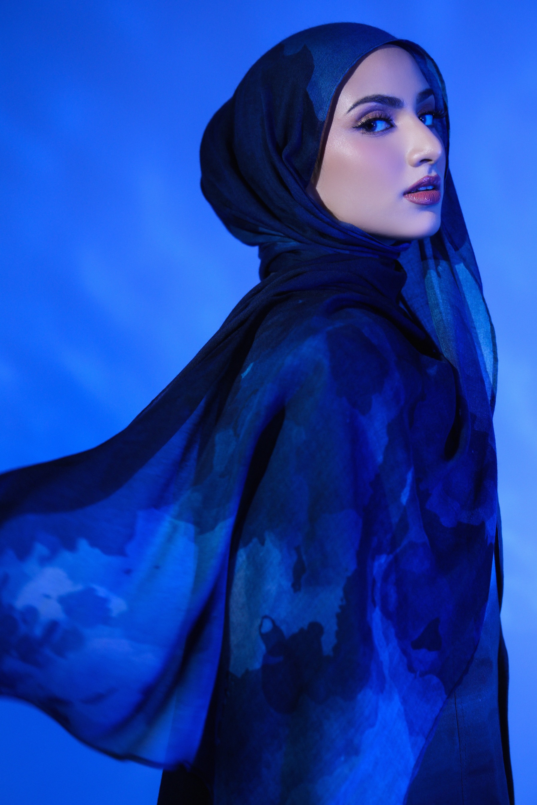 Watercolor Scarf Moonlit | Pashmina Printed Modals