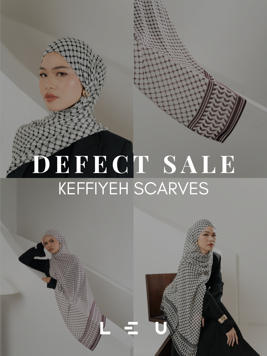 Defect Sale Keffiyeh Scarf | Pashmina Printed Modals