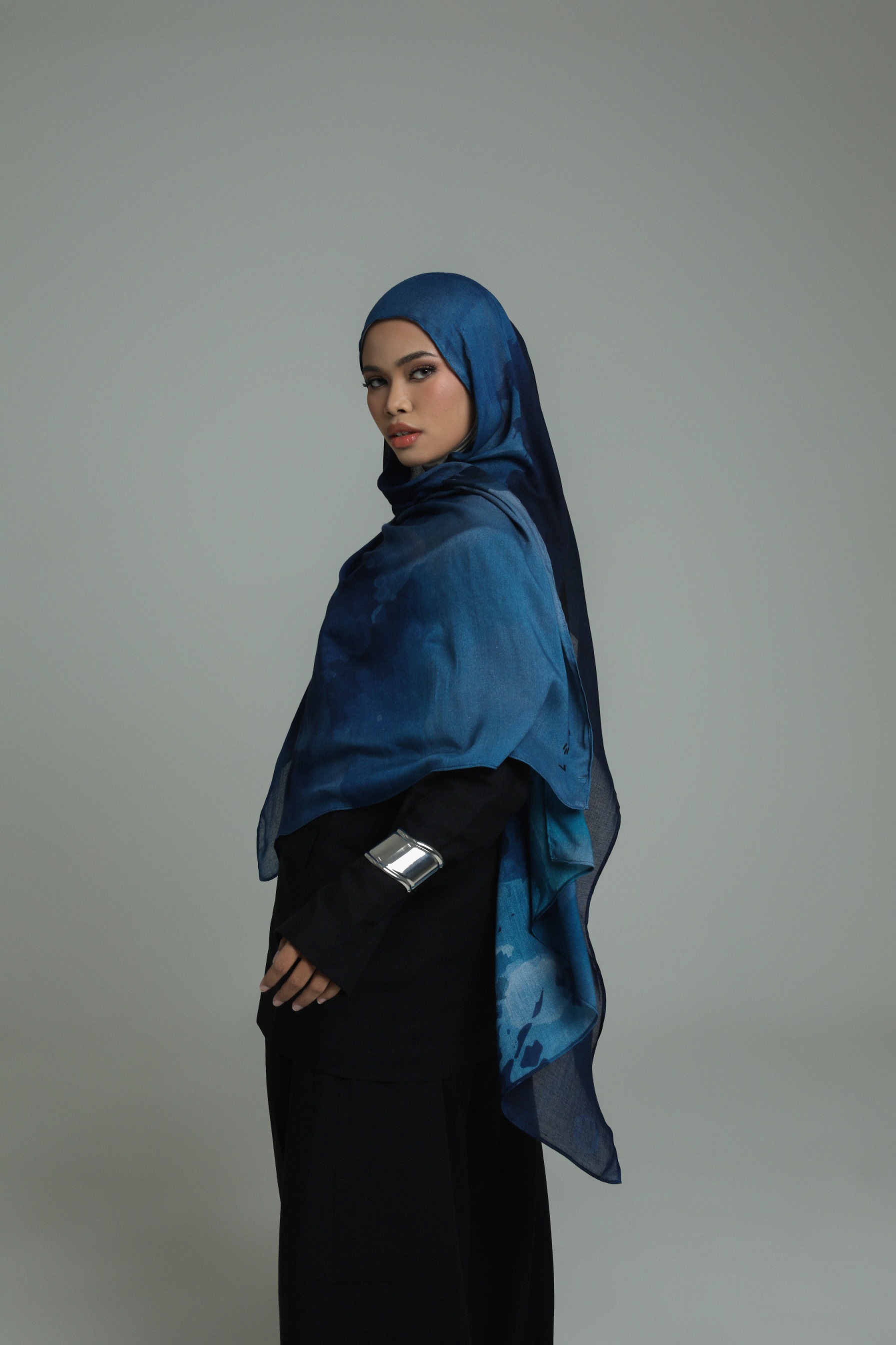 Watercolor Scarf Moonlit | Pashmina Printed Modals